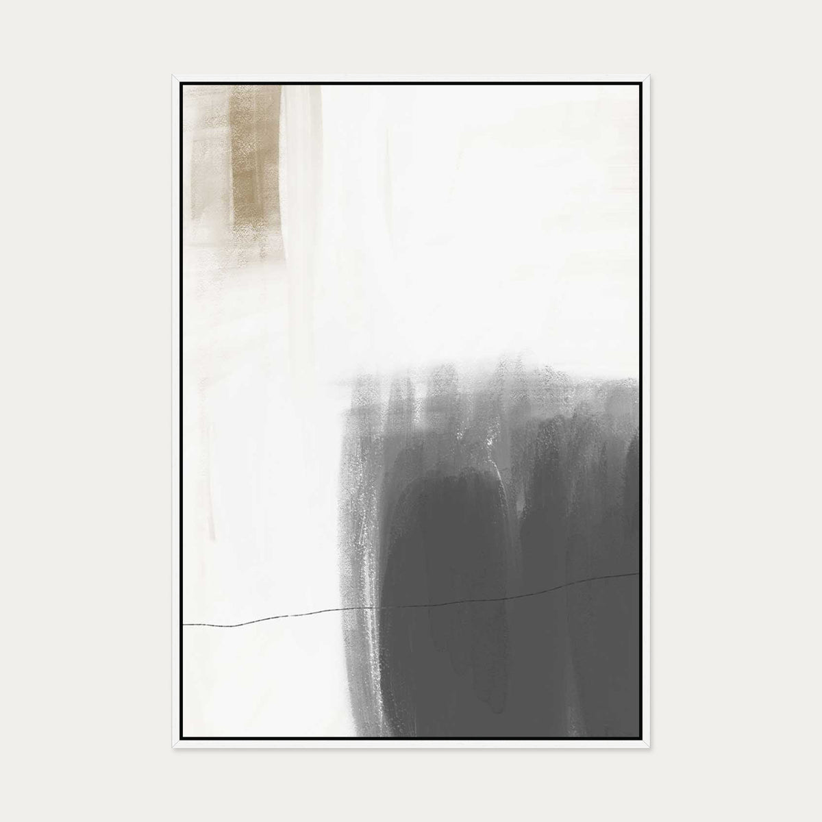 Neutral Brushed Canvas Art — 70 x 100 cm — White Frame