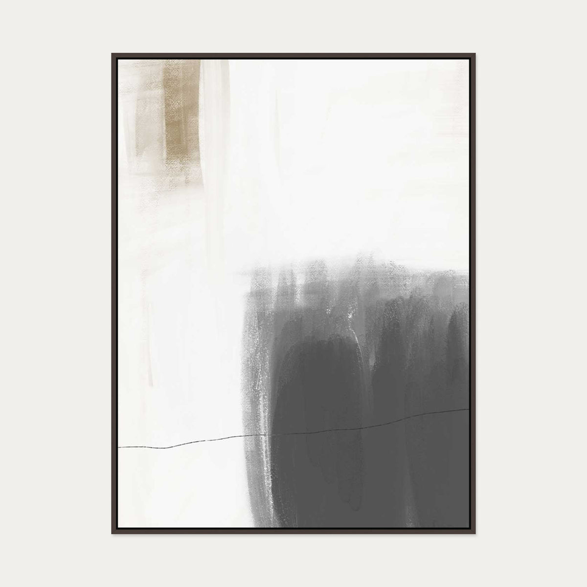 Neutral Brushed Canvas Art — 90 x 120 cm — Brown Frame