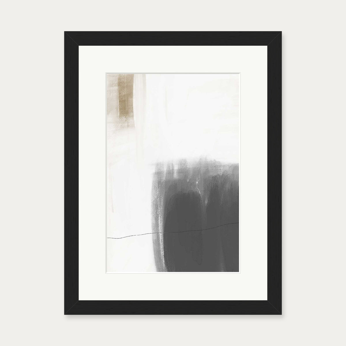 Neutral Brushed Art Print — 30 x 40 cm — Black Frame