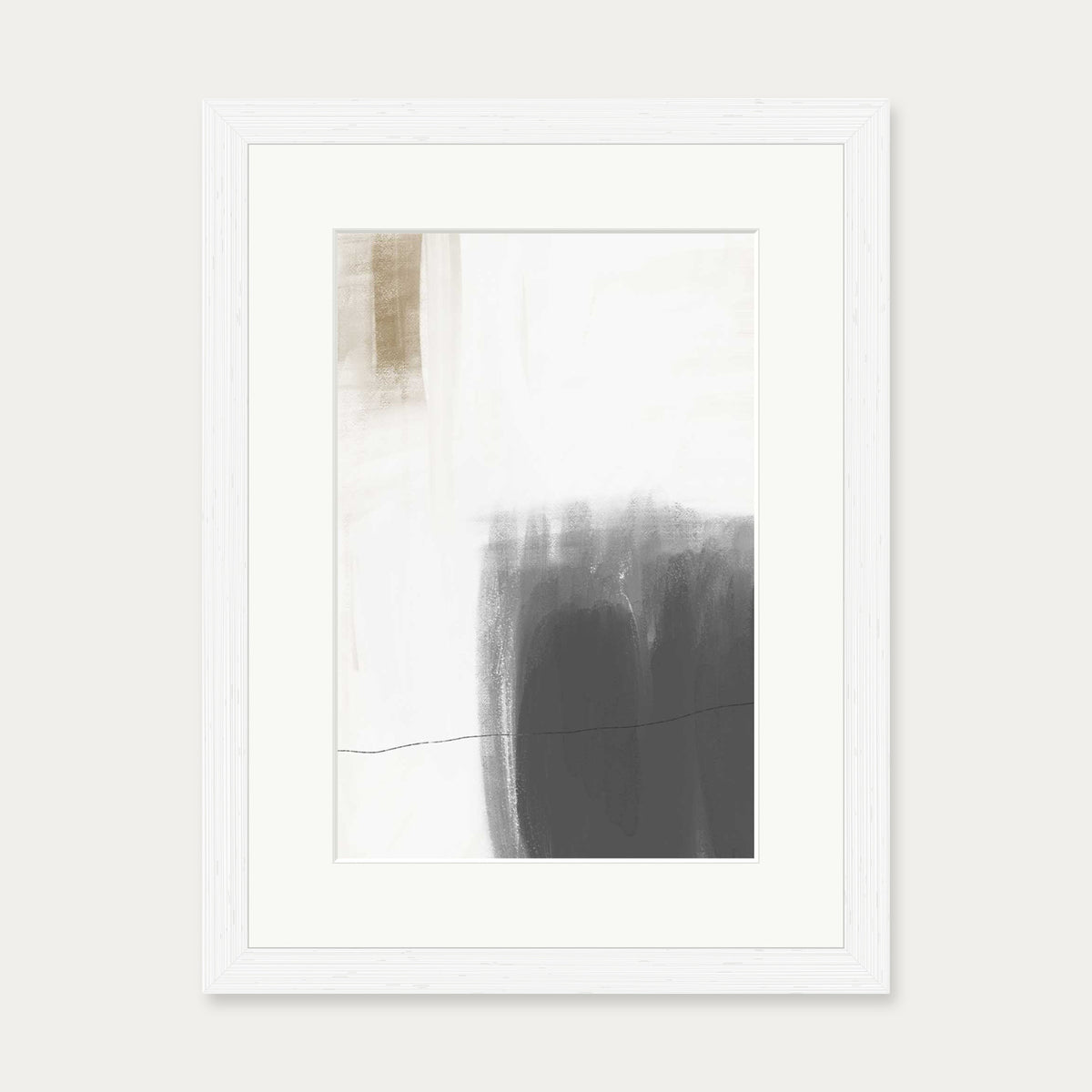 Neutral Brushed Art Print — 30 x 40 cm — White Frame