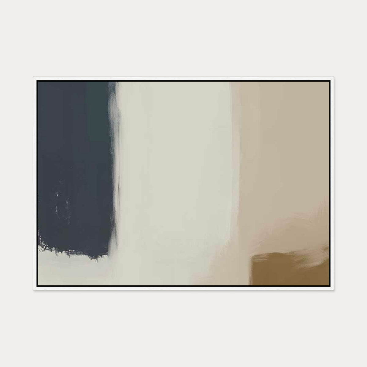 Neutral Brushed Haze Canvas Art — 70 x 100 cm — White Frame