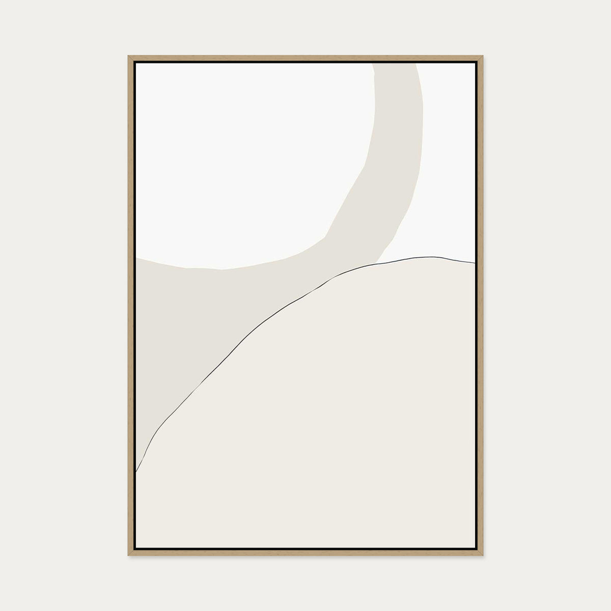 Neutral Figures I Canvas Art — 70 x 100 cm — Oak Frame