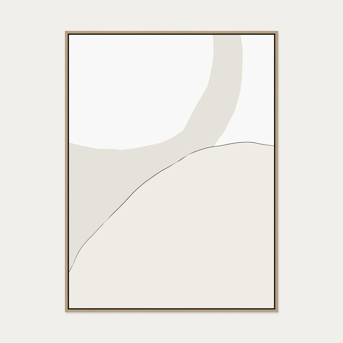 Neutral Figures I Canvas Art — 90 x 120 cm — Oak Frame
