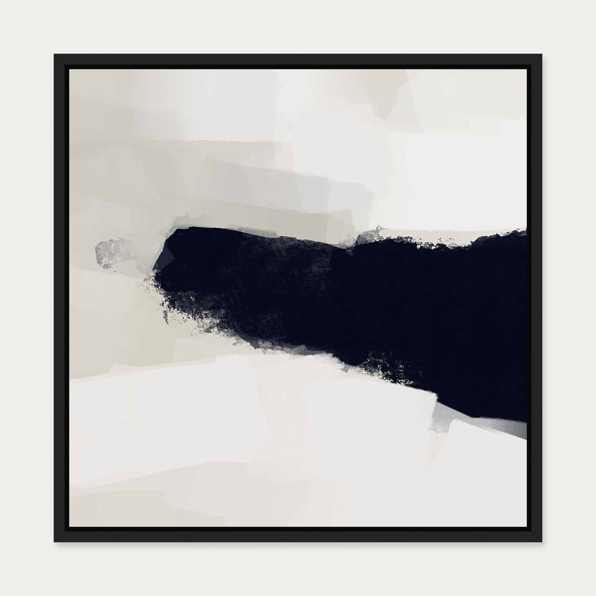 Neutral Haze Canvas Art — 50 x 50 cm — Black Frame