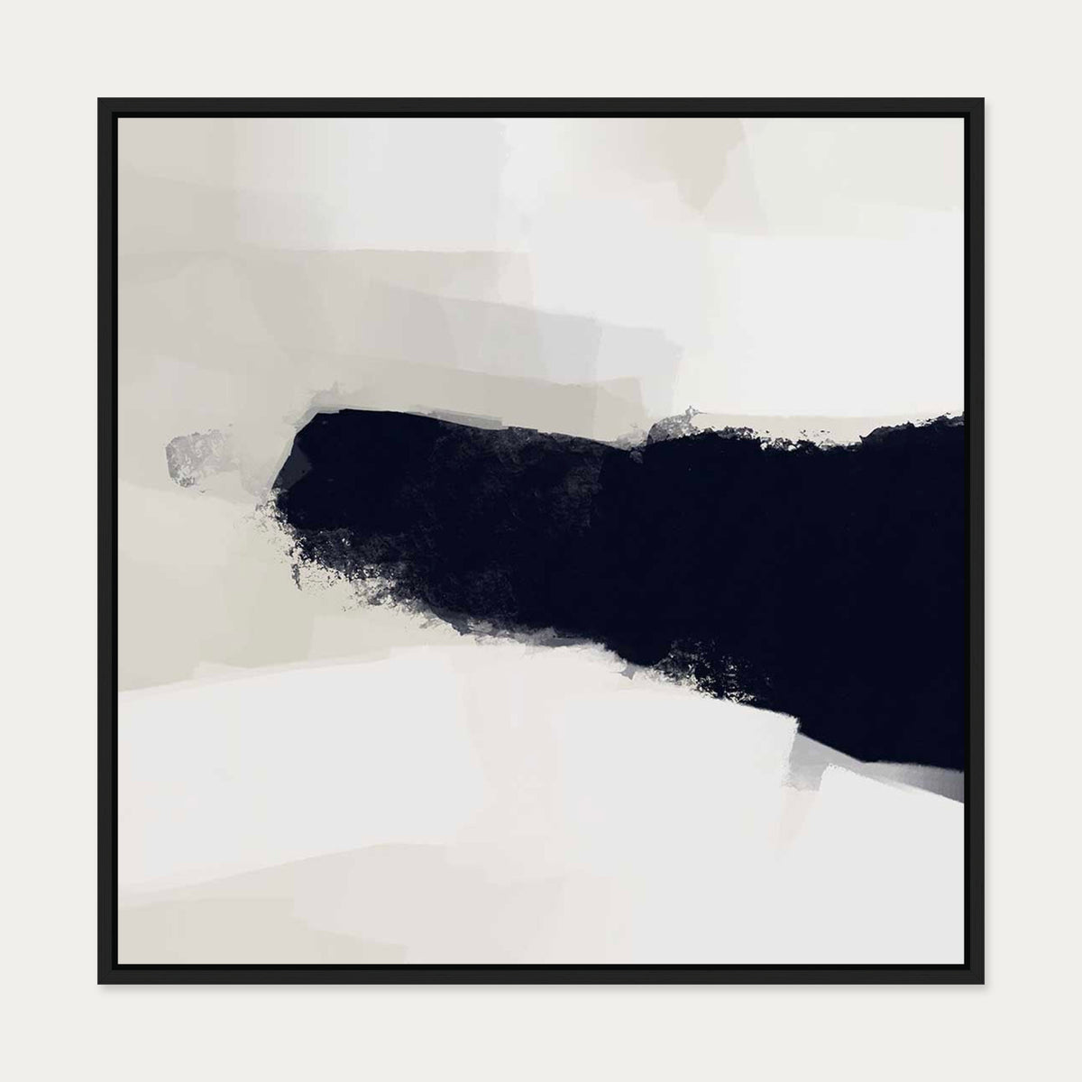 Neutral Haze Canvas Art — 70 x 70 cm — Black Frame