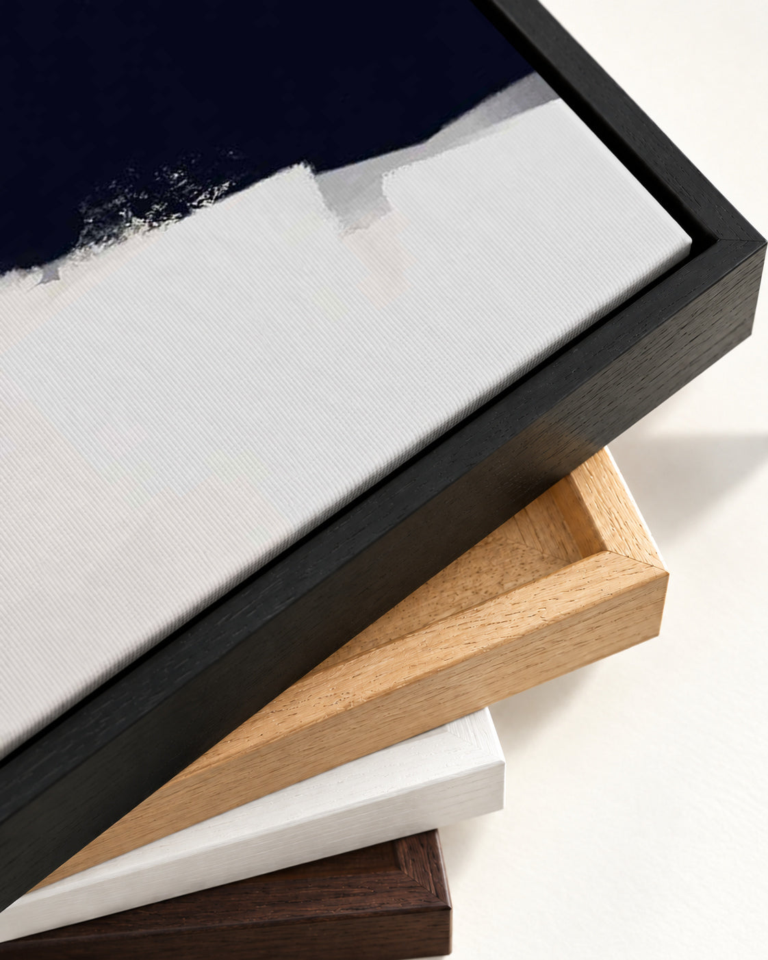 Neutral Haze Canvas Art — framed canvas corner and wrapped canvas detail