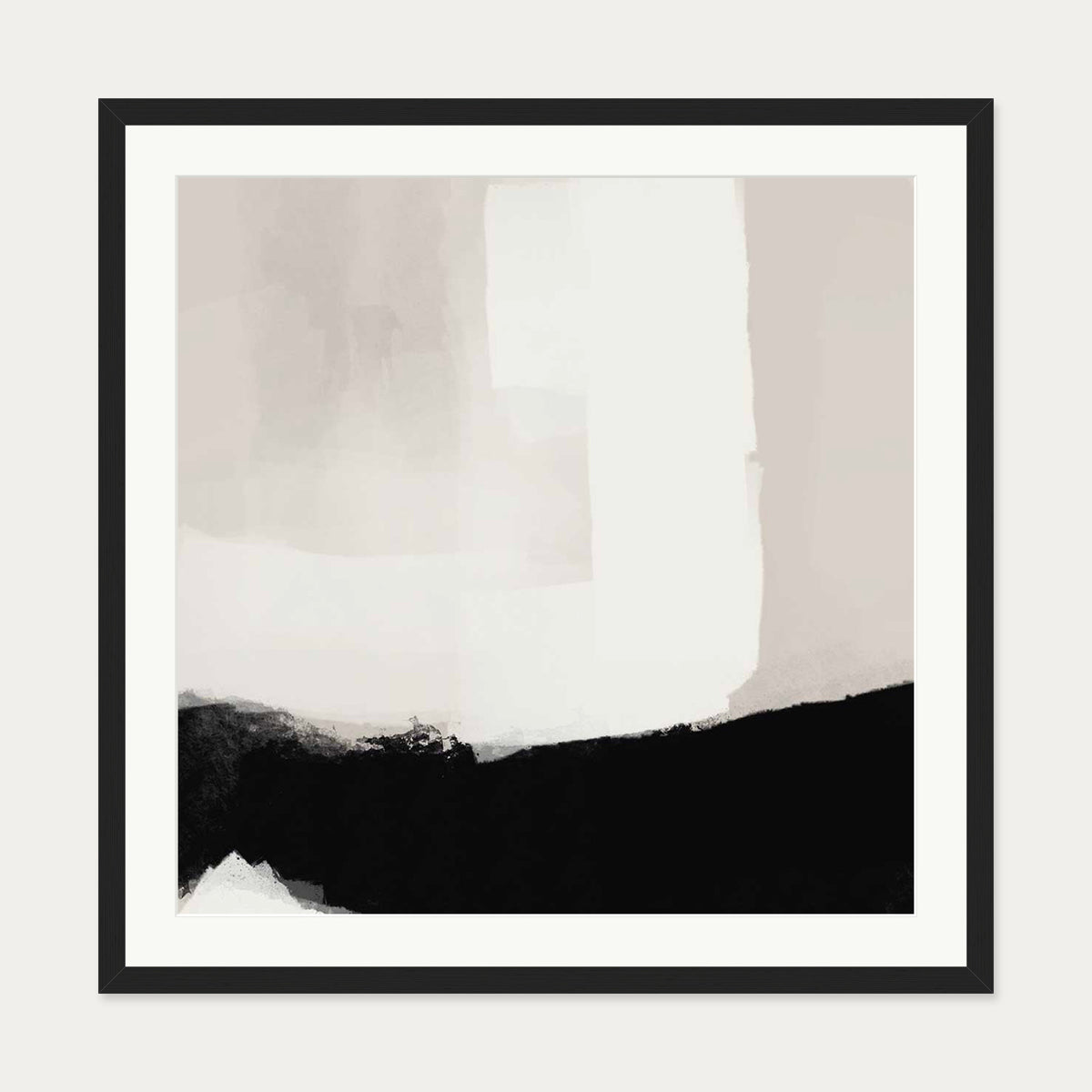 Neutral Haze II Art Print — 70 x 70 cm — Black Frame