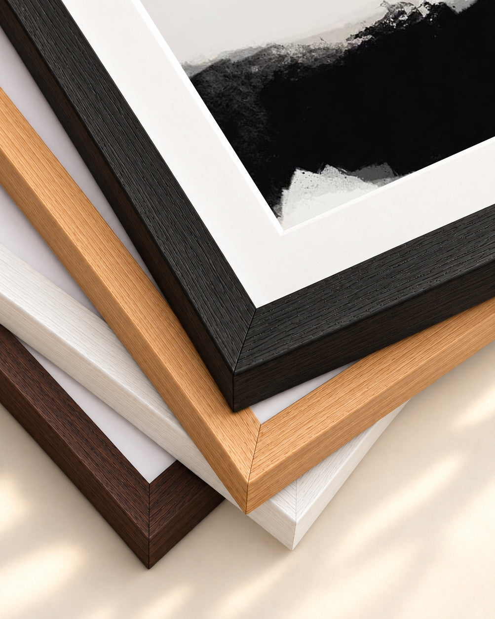 Neutral Haze II Art Print — framed print corner with 5 cm mount and bevel