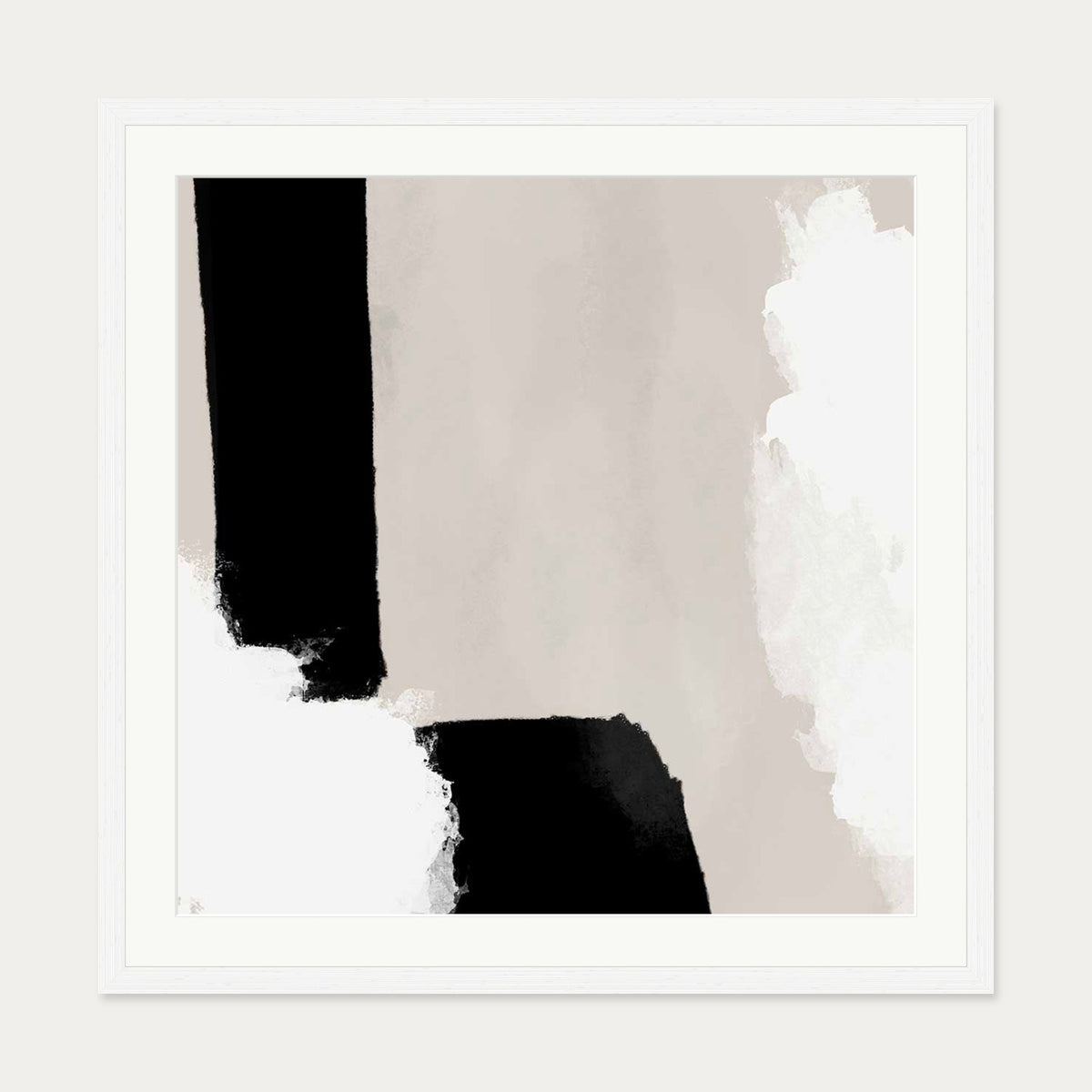 Neutral Haze III Art Print — 70 x 70 cm — White Frame