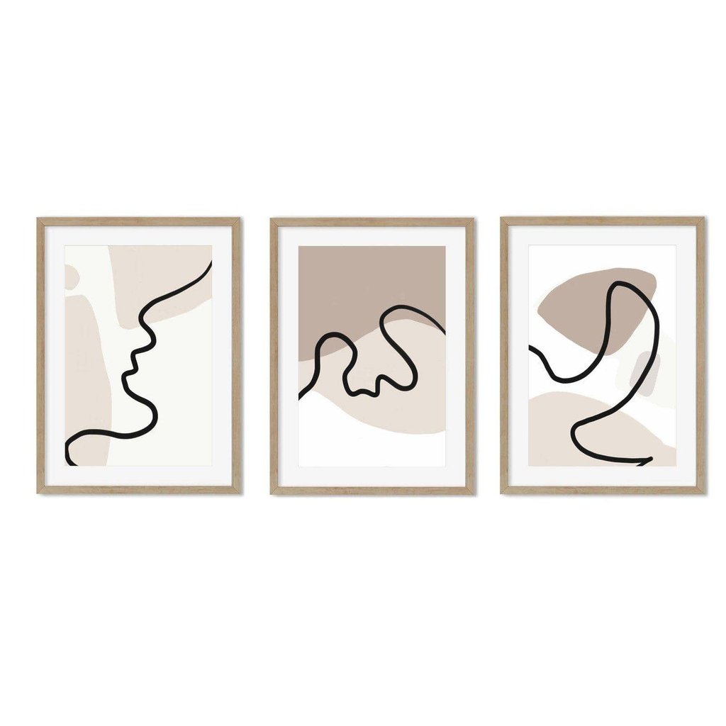 Neutral Line Drawings - Set Of 3 Prints