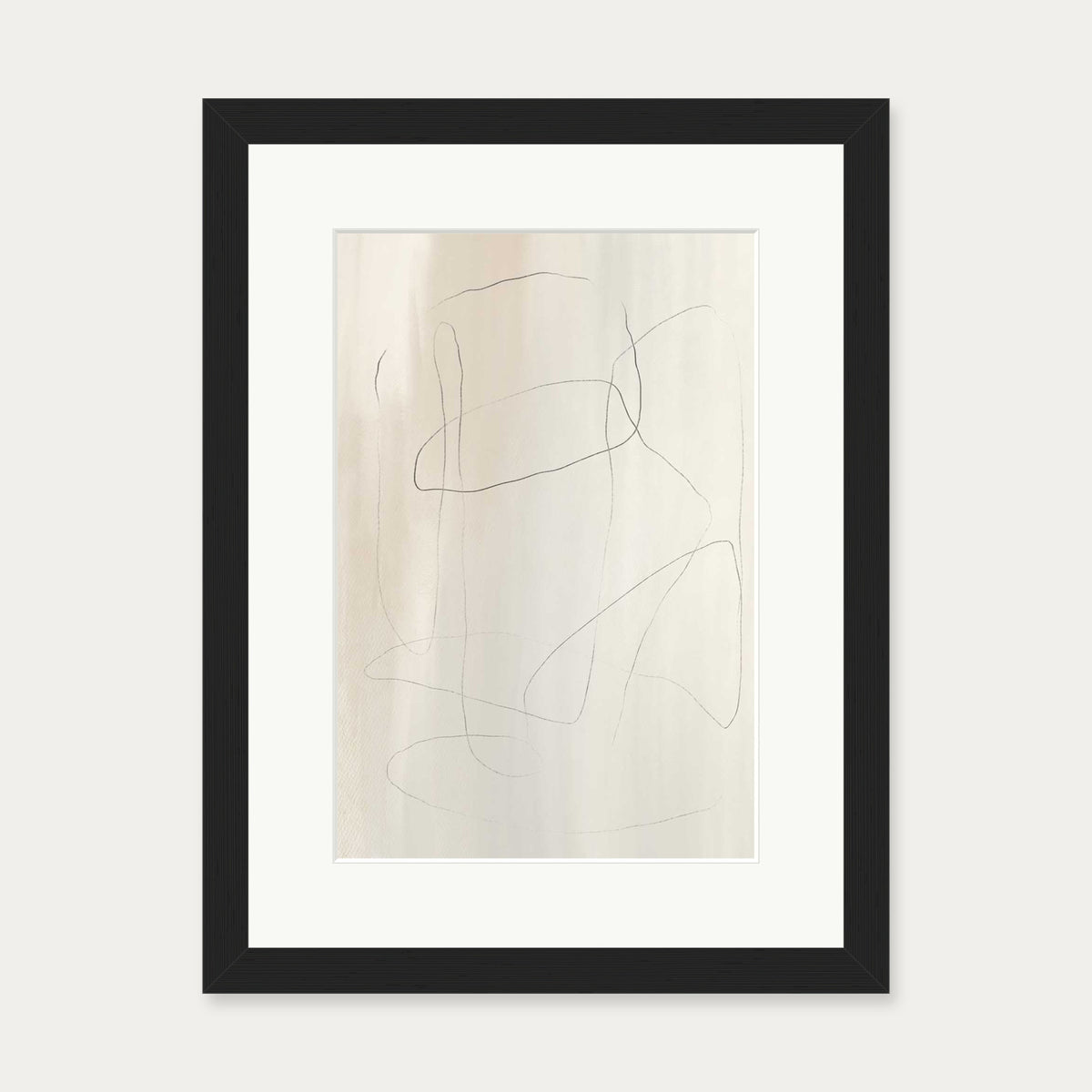 Neutral Lines Art Print — 30 x 40 cm — Black Frame