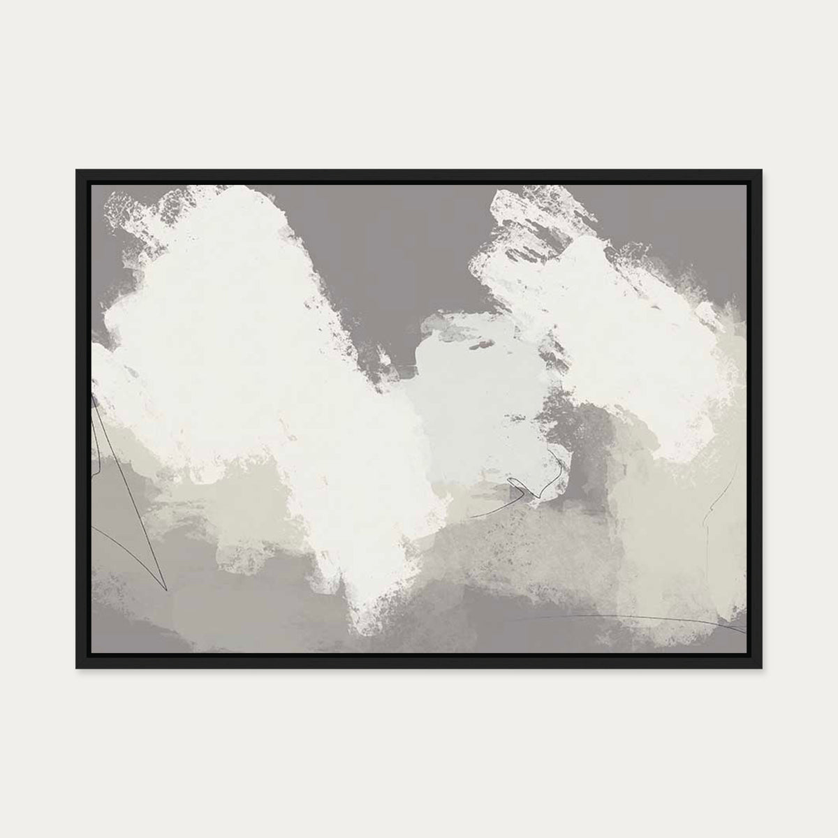 Neutral Notes No4 Canvas Art — 50 x 70 cm — Black Frame