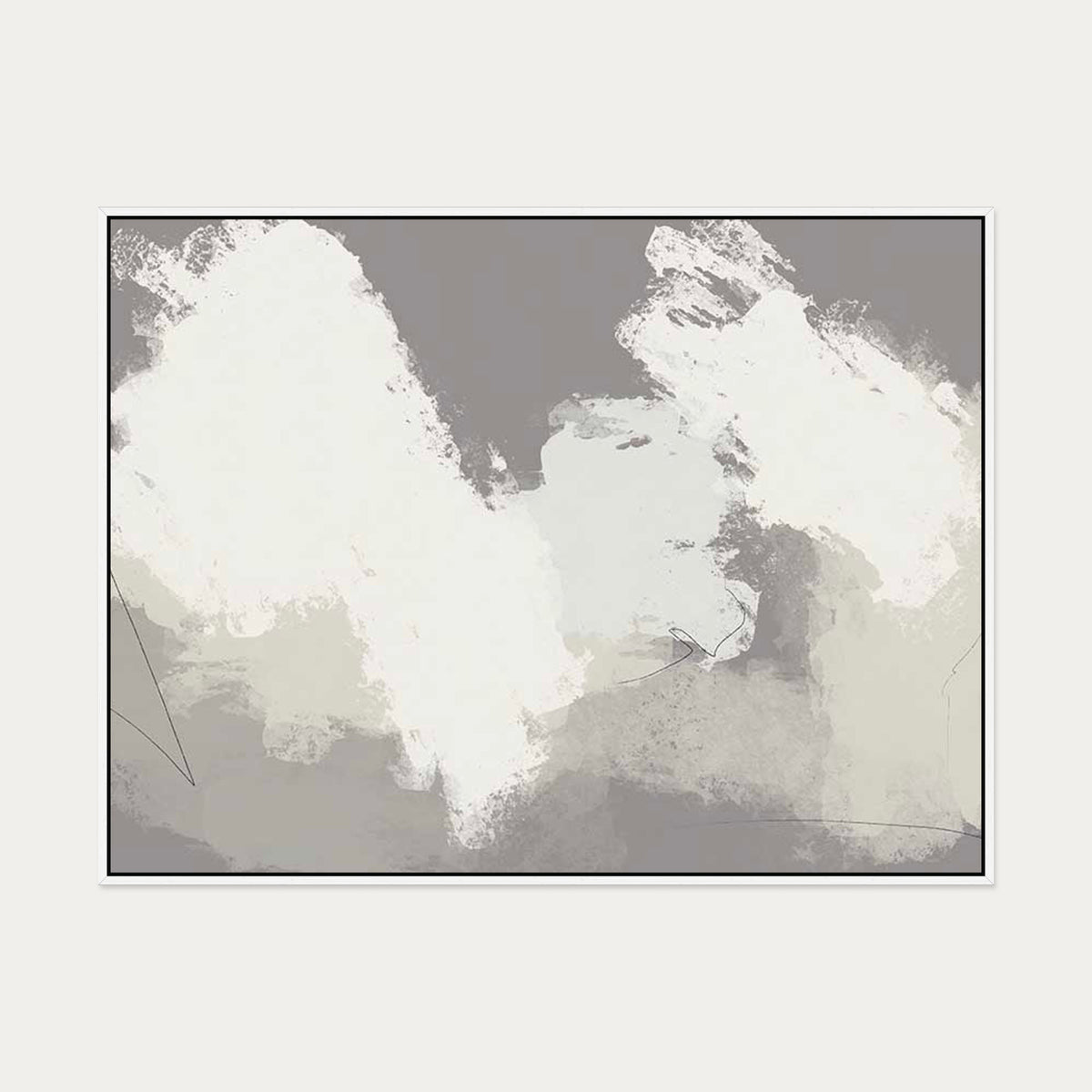 Neutral Notes No4 Canvas Art — 90 x 120 cm — White Frame