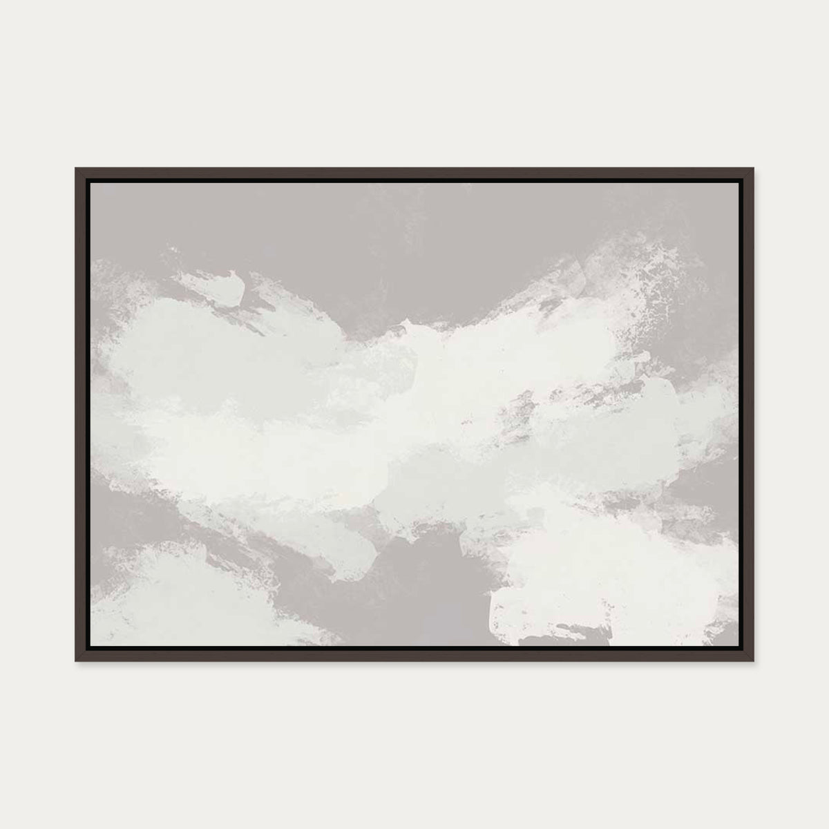 Neutral Notes No5 Canvas Art — 50 x 70 cm — Brown Frame