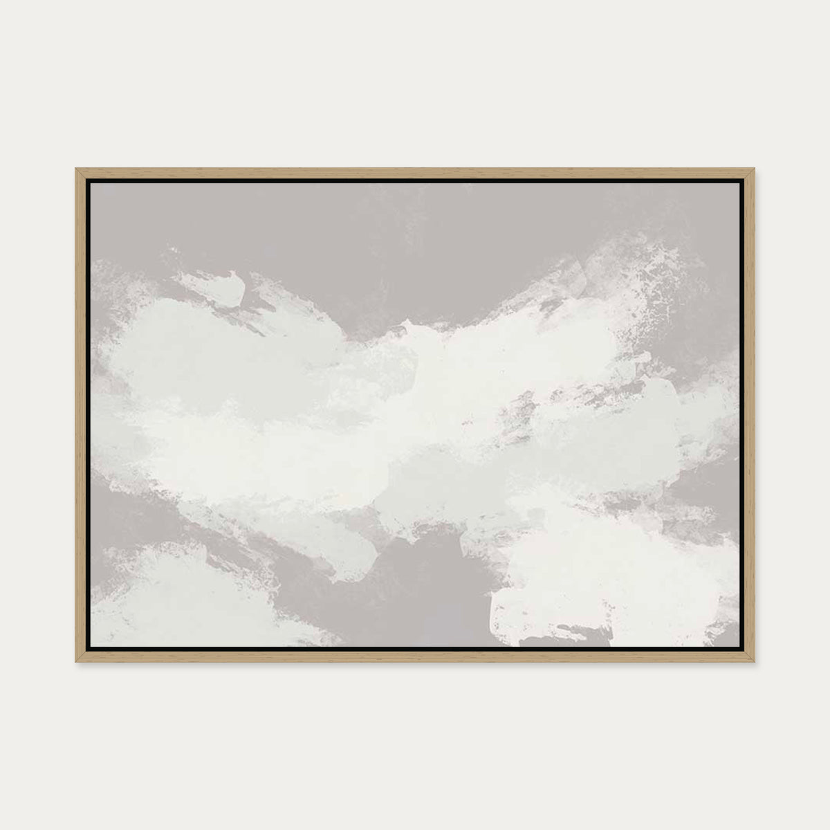 Neutral Notes No5 Canvas Art — 50 x 70 cm — Oak Frame