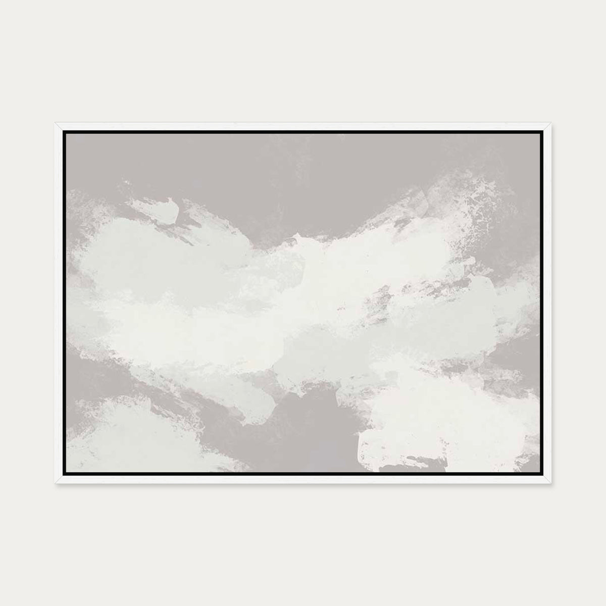 Neutral Notes No5 Canvas Art — 50 x 70 cm — White Frame