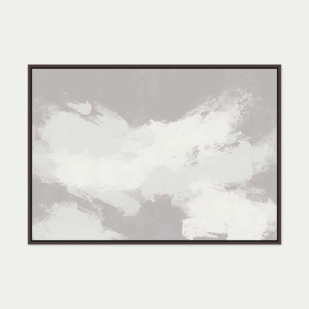 Neutral Notes No5 Canvas Art — 70 x 100 cm — Brown Frame