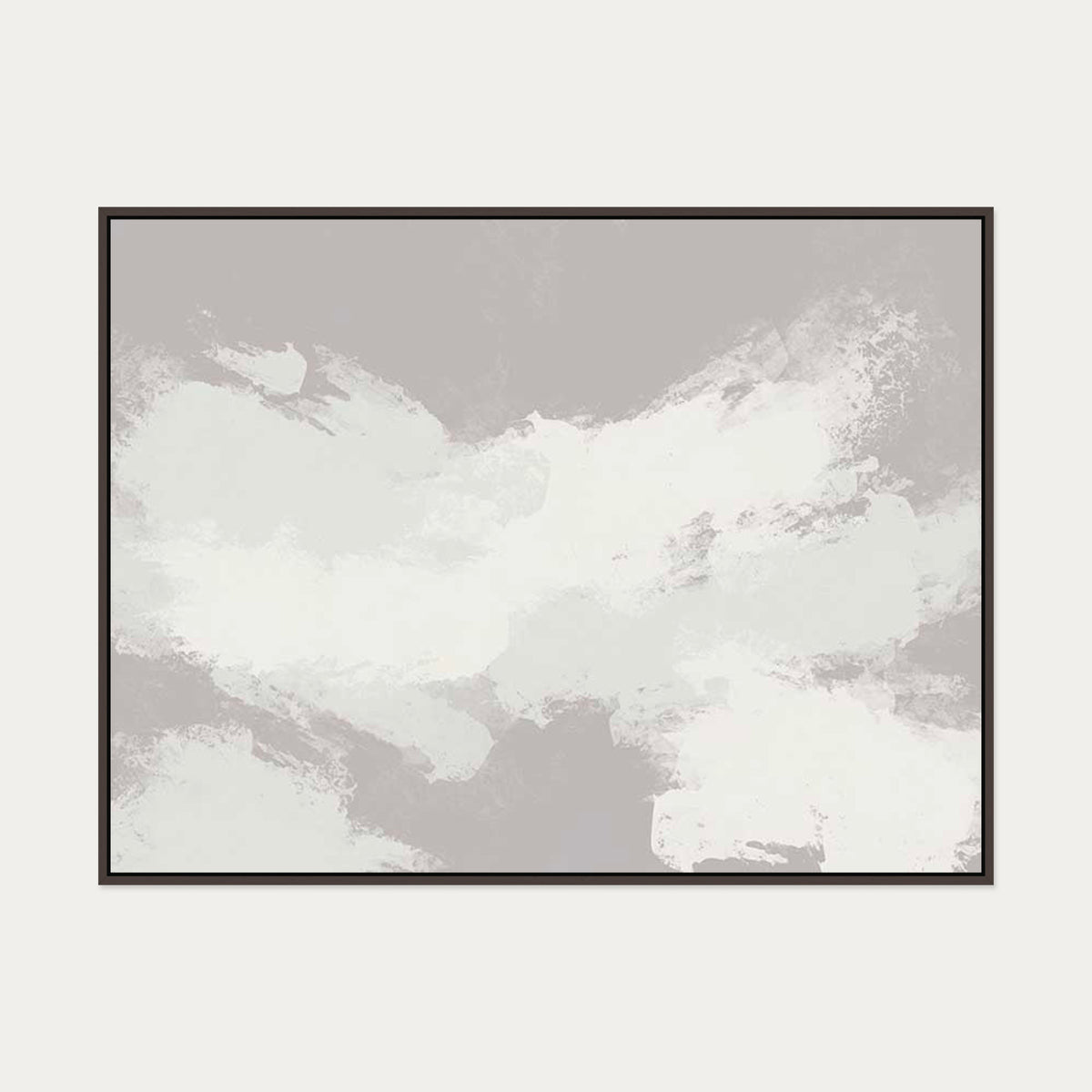 Neutral Notes No5 Canvas Art — 90 x 120 cm — Brown Frame