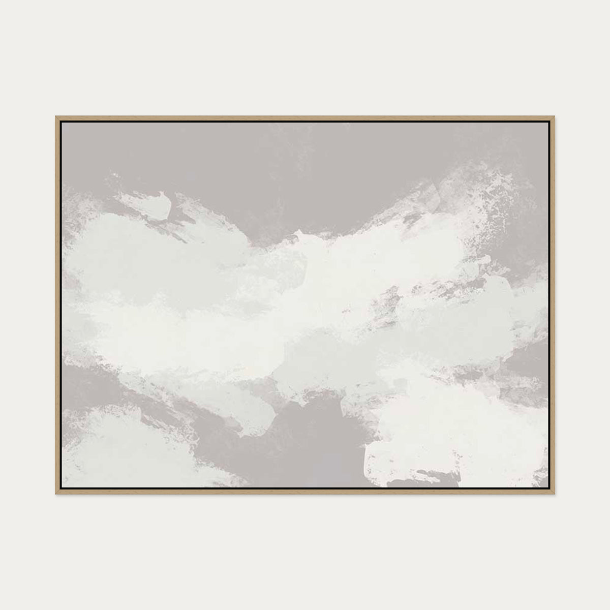 Neutral Notes No5 Canvas Art — 90 x 120 cm — Oak Frame