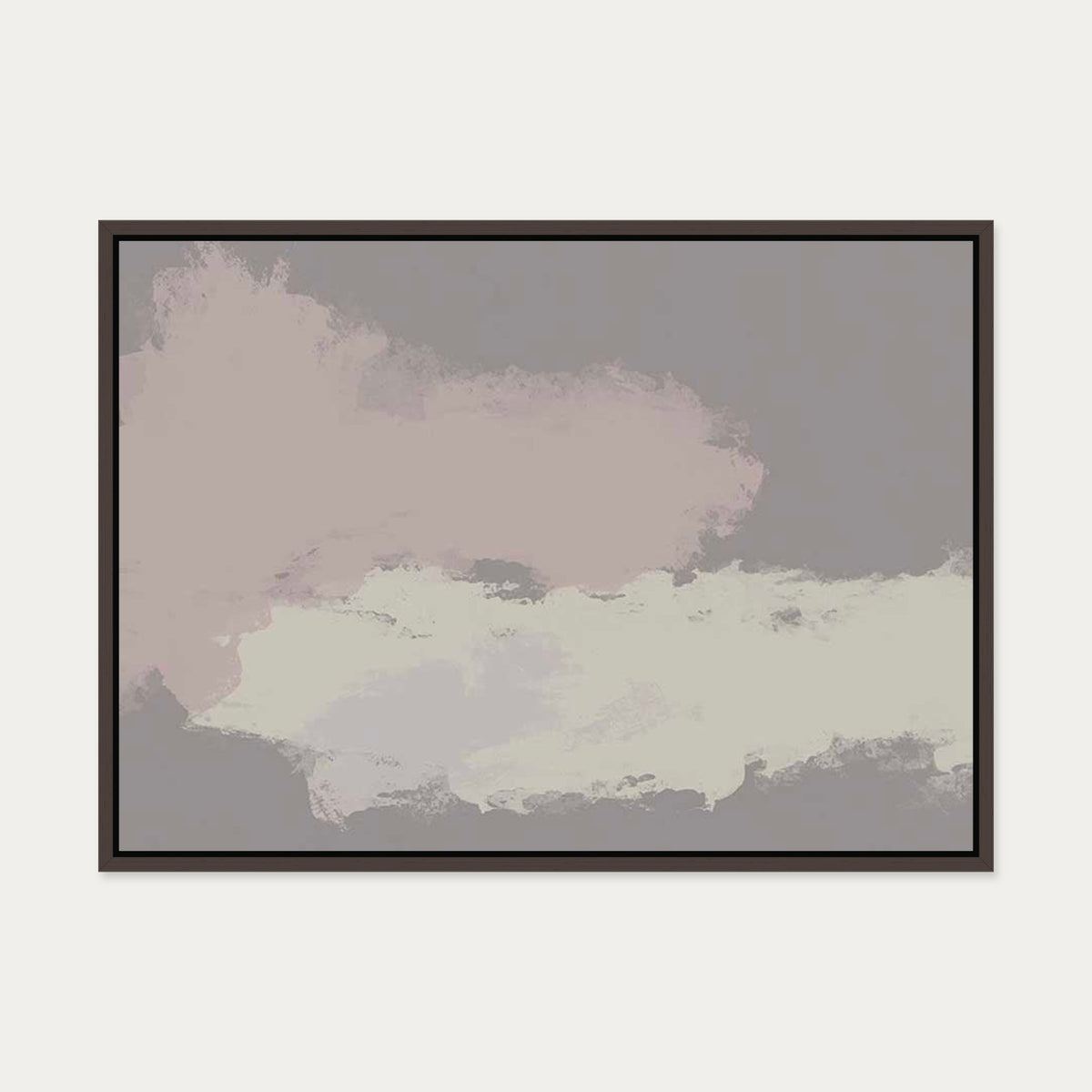 Neutral Notes No6 Canvas Art — 50 x 70 cm — Brown Frame