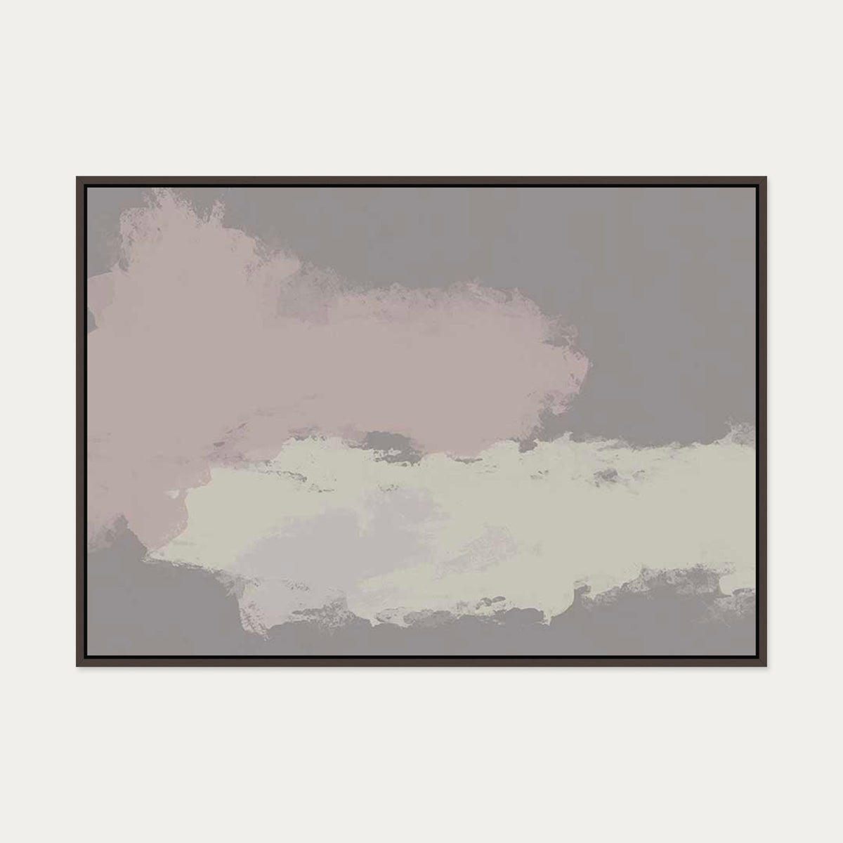 Neutral Notes No6 Canvas Art — 70 x 100 cm — Brown Frame