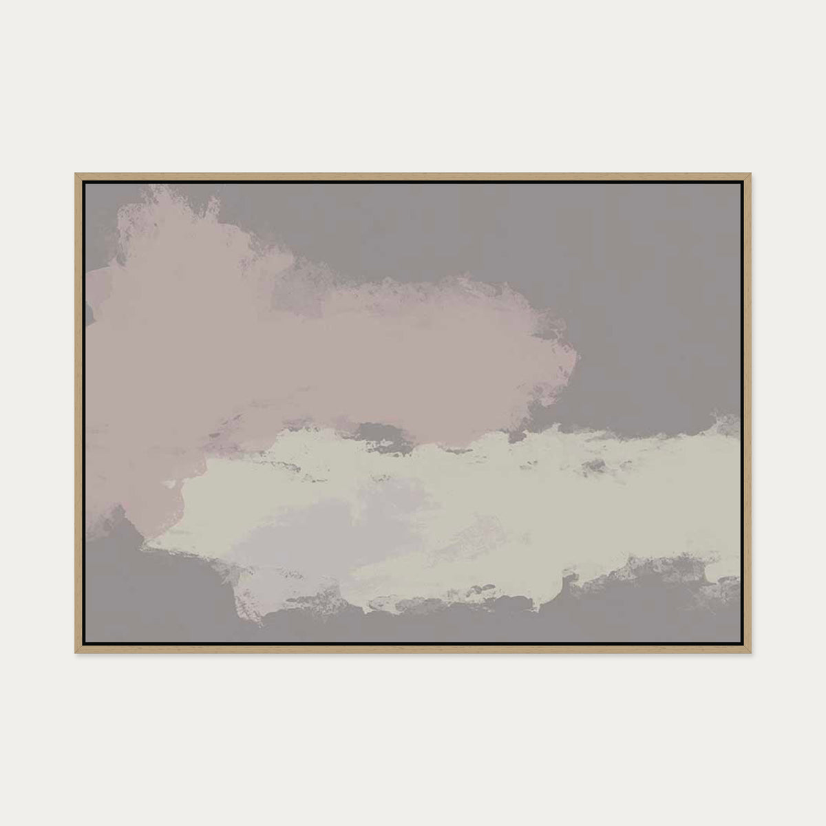 Neutral Notes No6 Canvas Art — 70 x 100 cm — Oak Frame