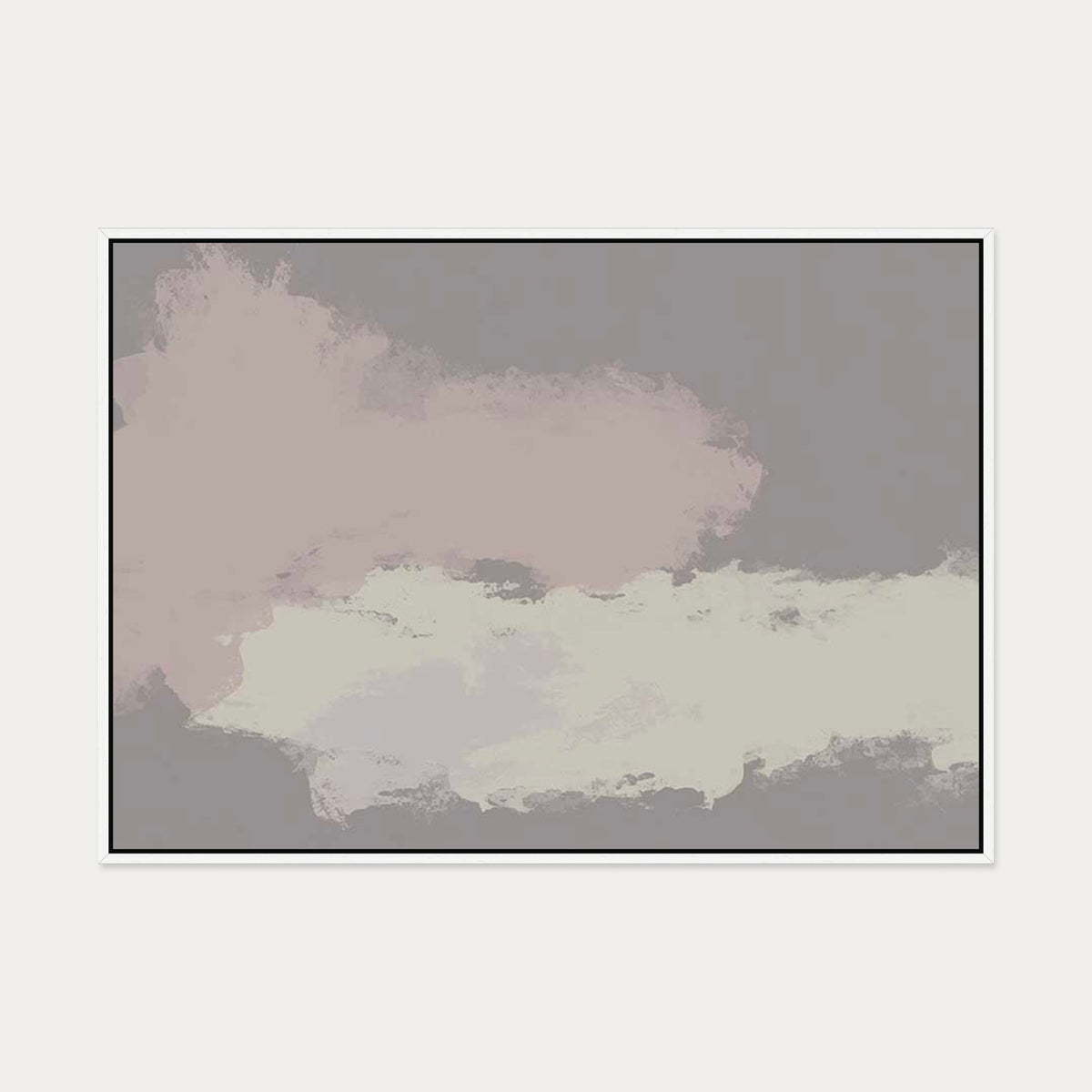 Neutral Notes No6 Canvas Art — 70 x 100 cm — White Frame