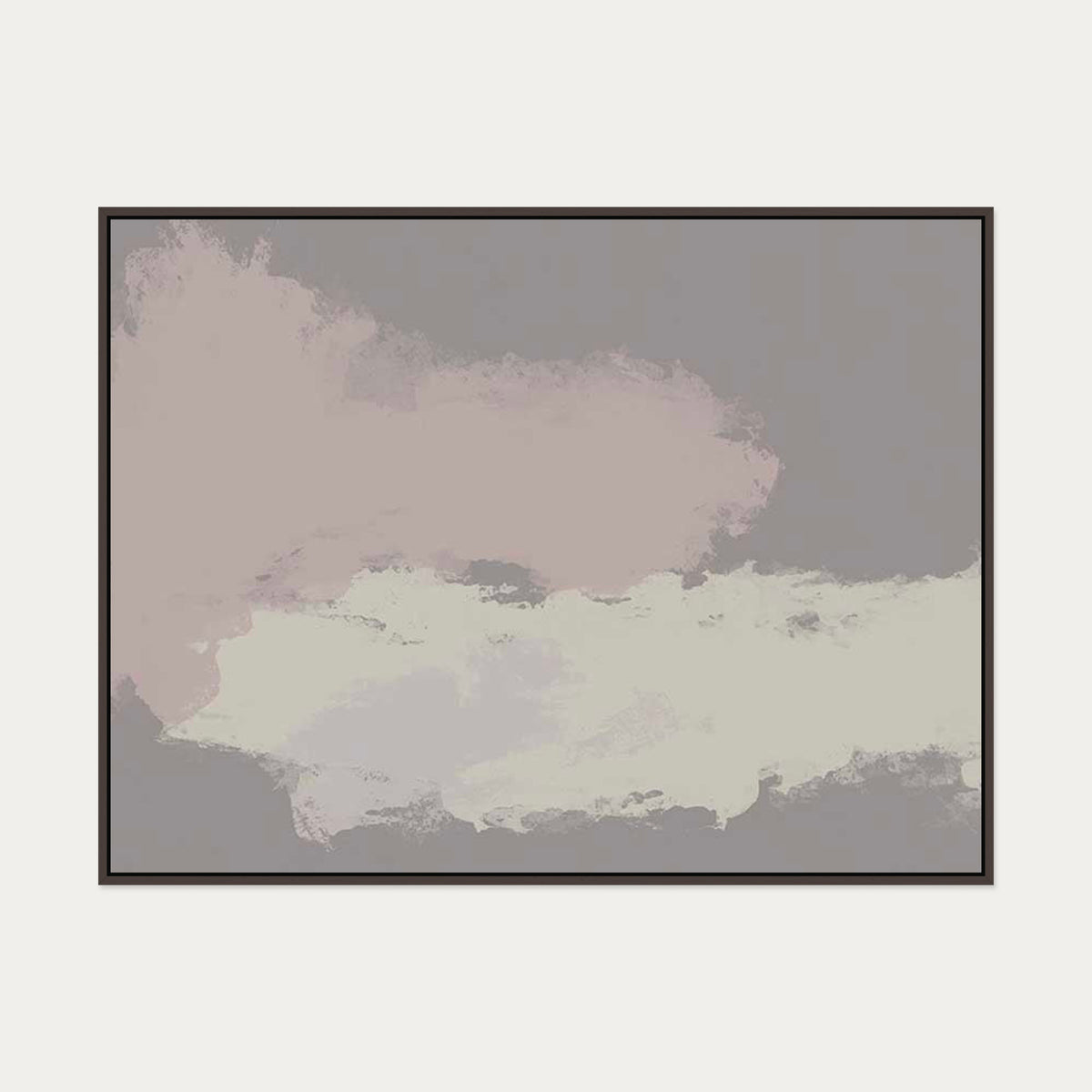 Neutral Notes No6 Canvas Art — 90 x 120 cm — Brown Frame