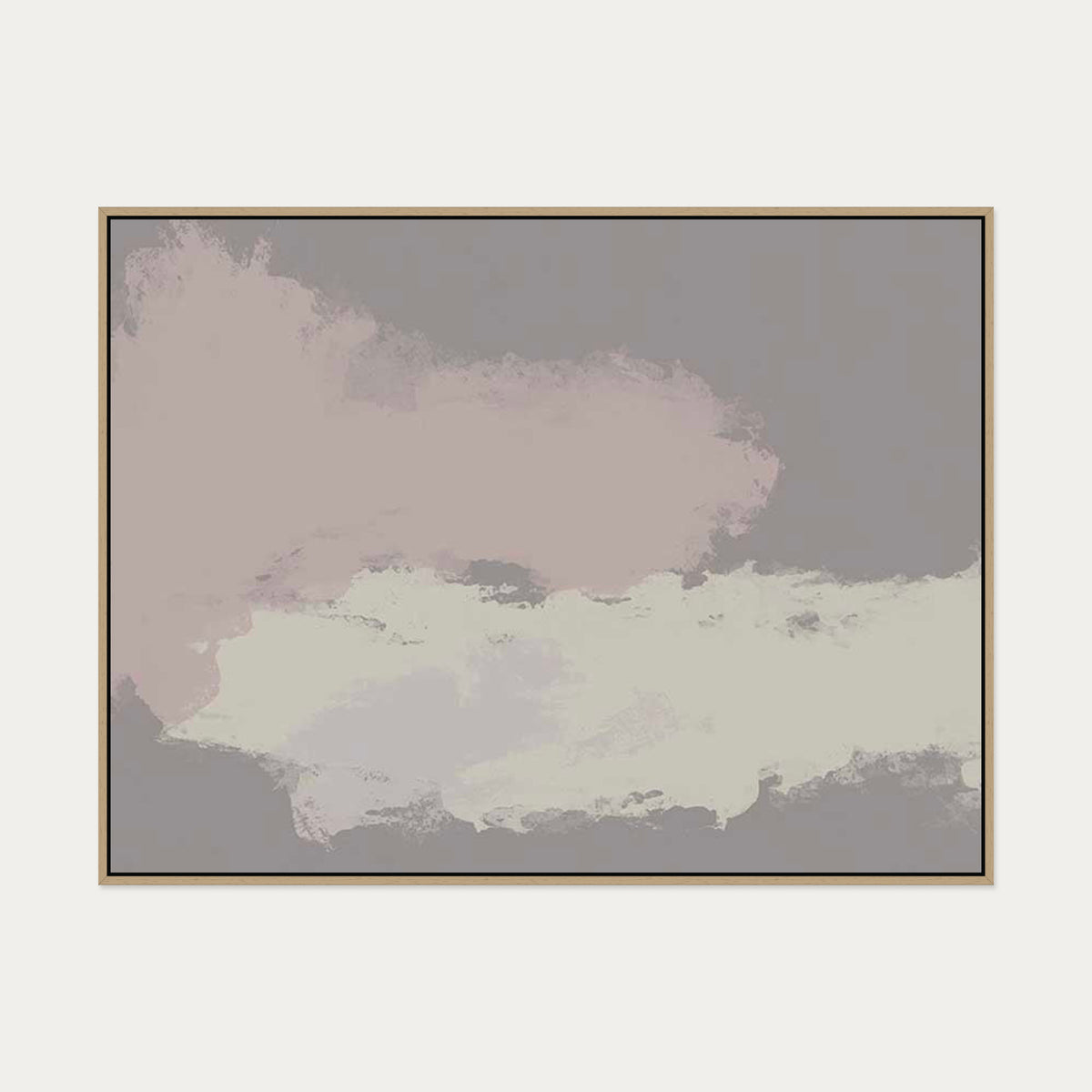 Neutral Notes No6 Canvas Art — 90 x 120 cm — Oak Frame