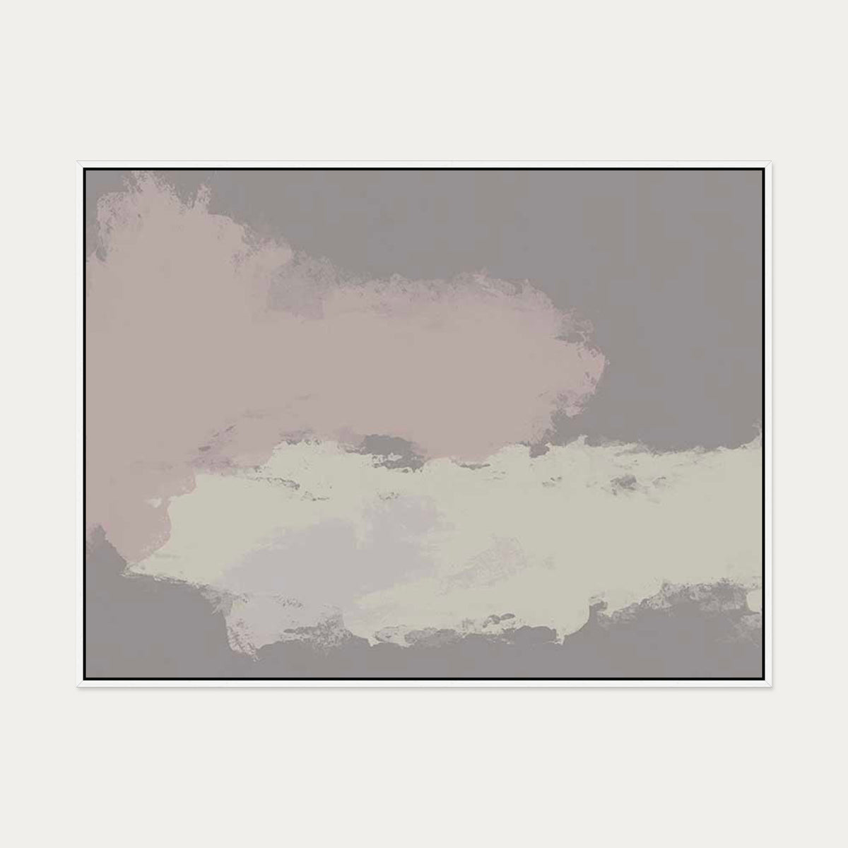 Neutral Notes No6 Canvas Art — 90 x 120 cm — White Frame