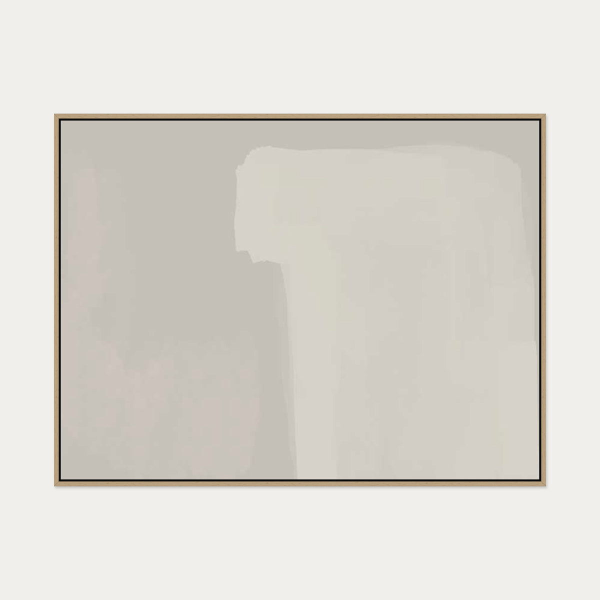 Neutral Notes No7 Canvas Art — 90 x 120 cm — Oak Frame