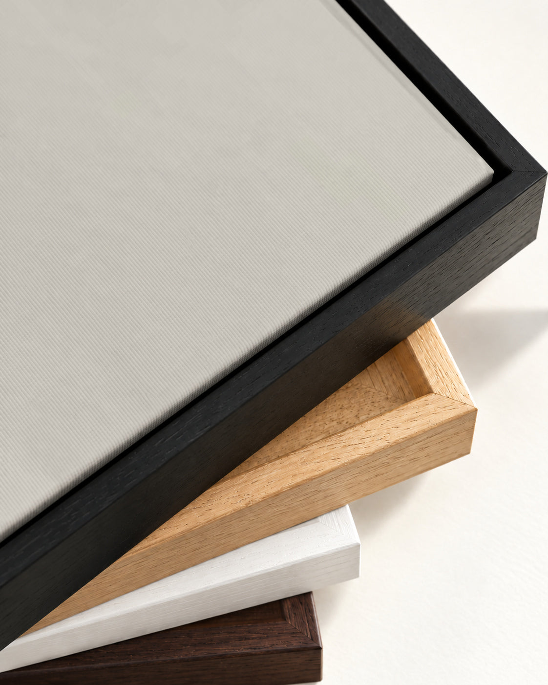 Neutral Notes No7 Canvas Art — framed canvas corner and wrapped canvas detail