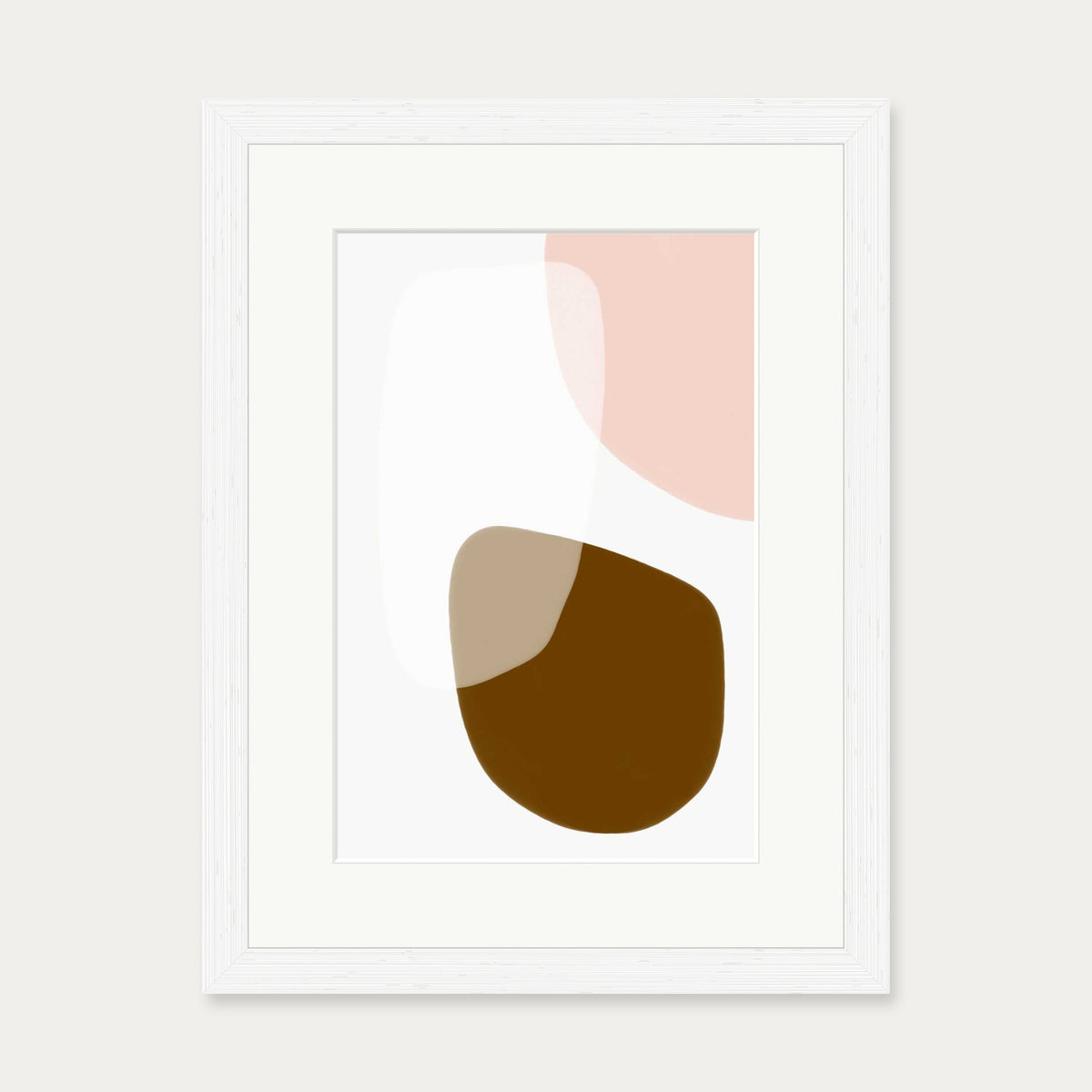 Neutral On Blush Shades Art Print — 30 x 40 cm — White Frame