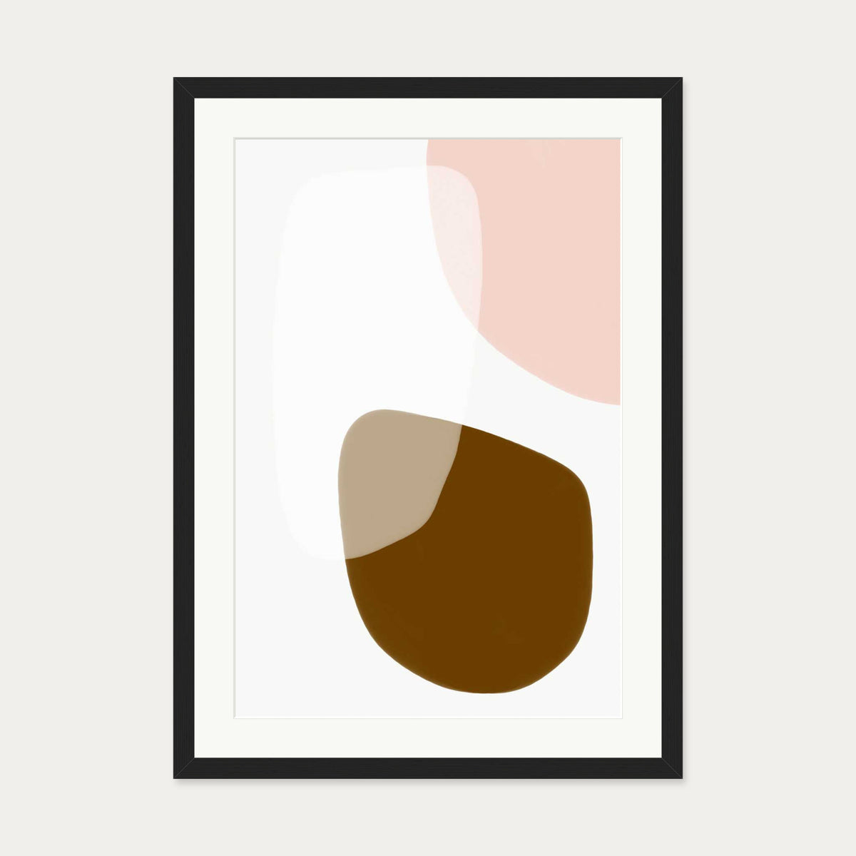 Neutral On Blush Shades Art Print — 50 x 70 cm — Black Frame