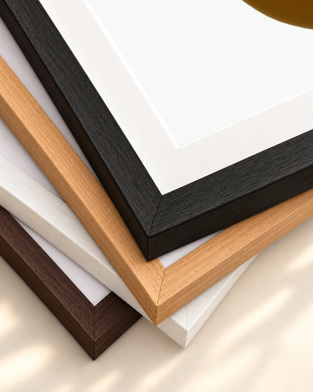 Neutral On Blush Shades Art Print — framed print corner with 5 cm mount and bevel