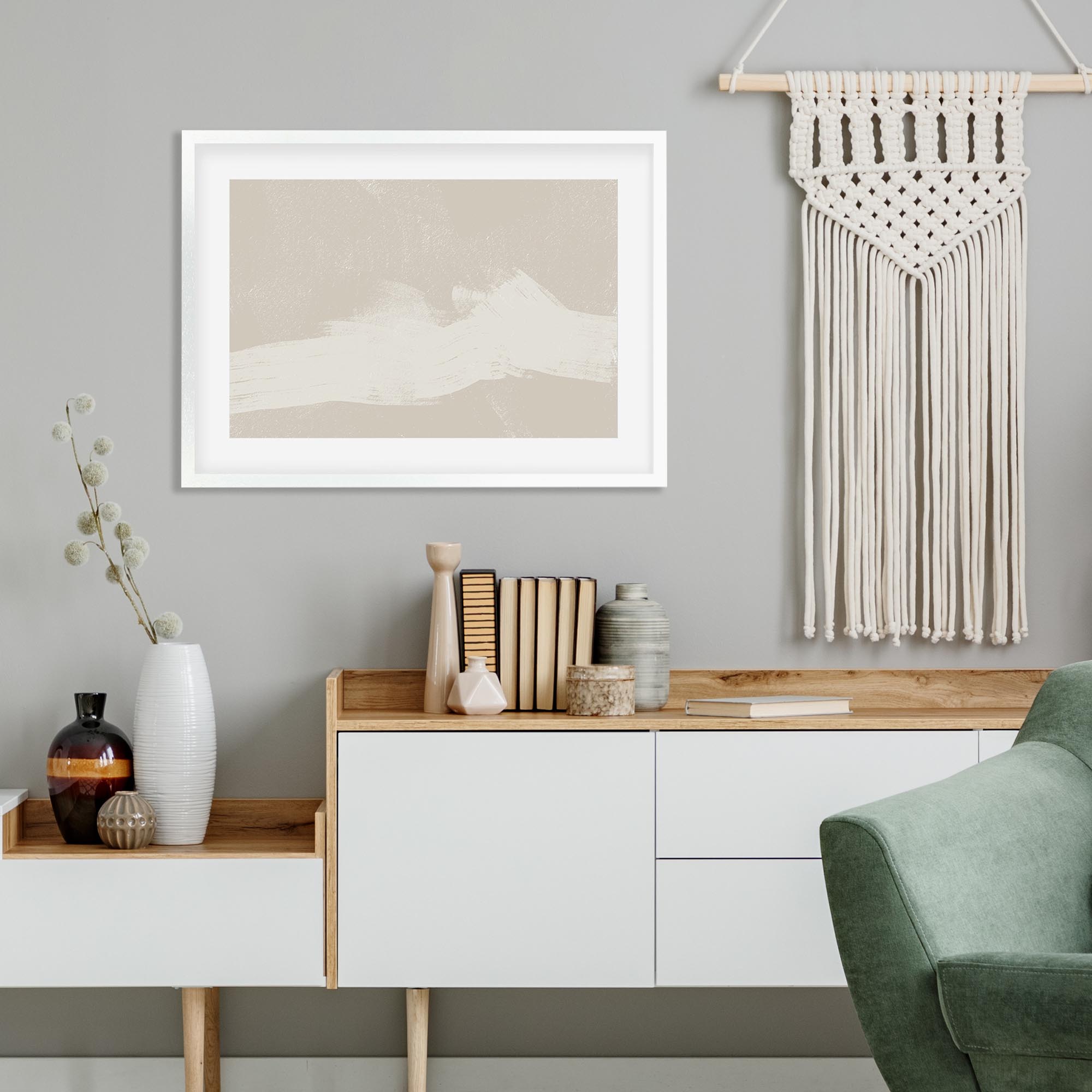 Neutral Abstract Sands Framed Print