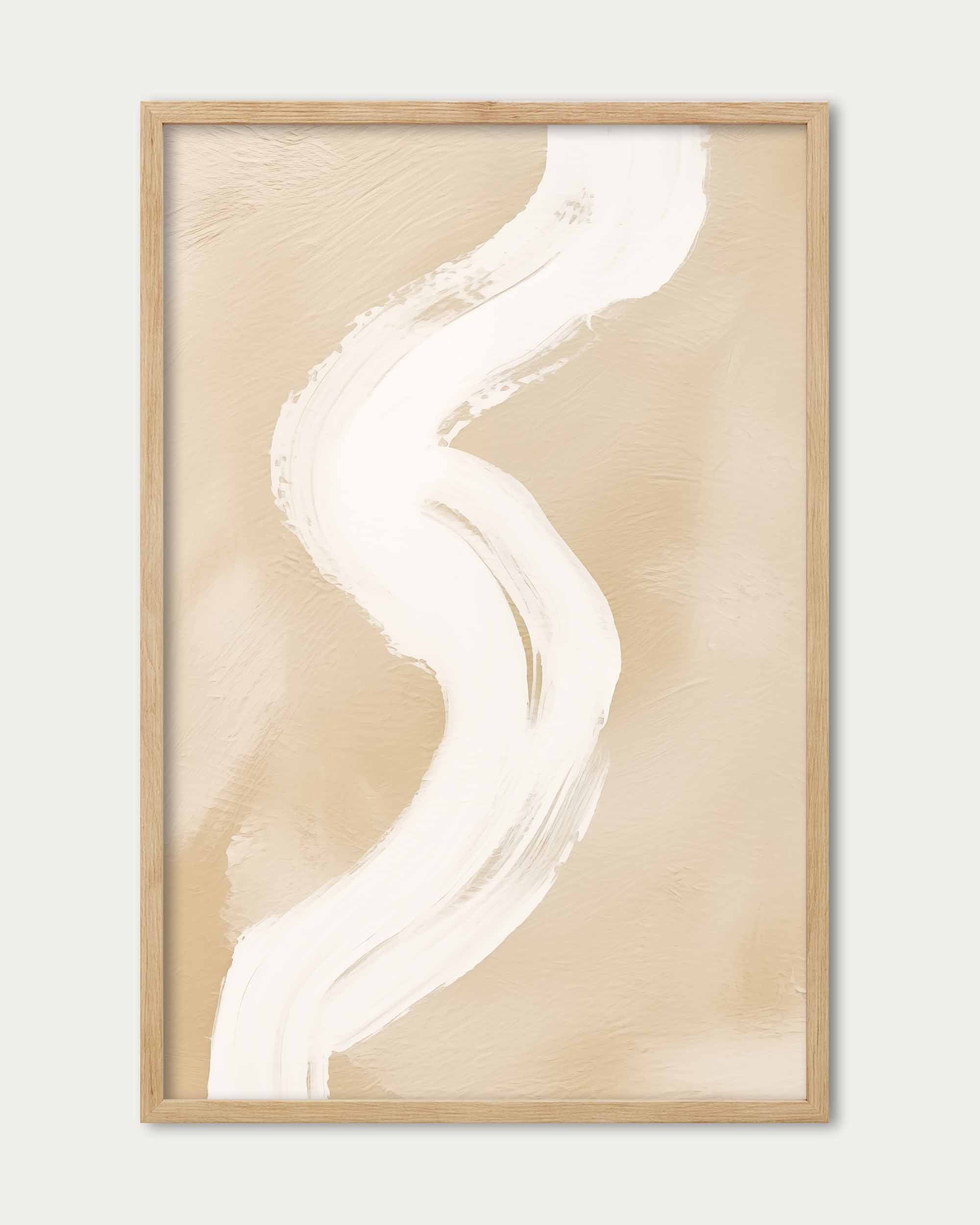 White Brushstroke Art Print