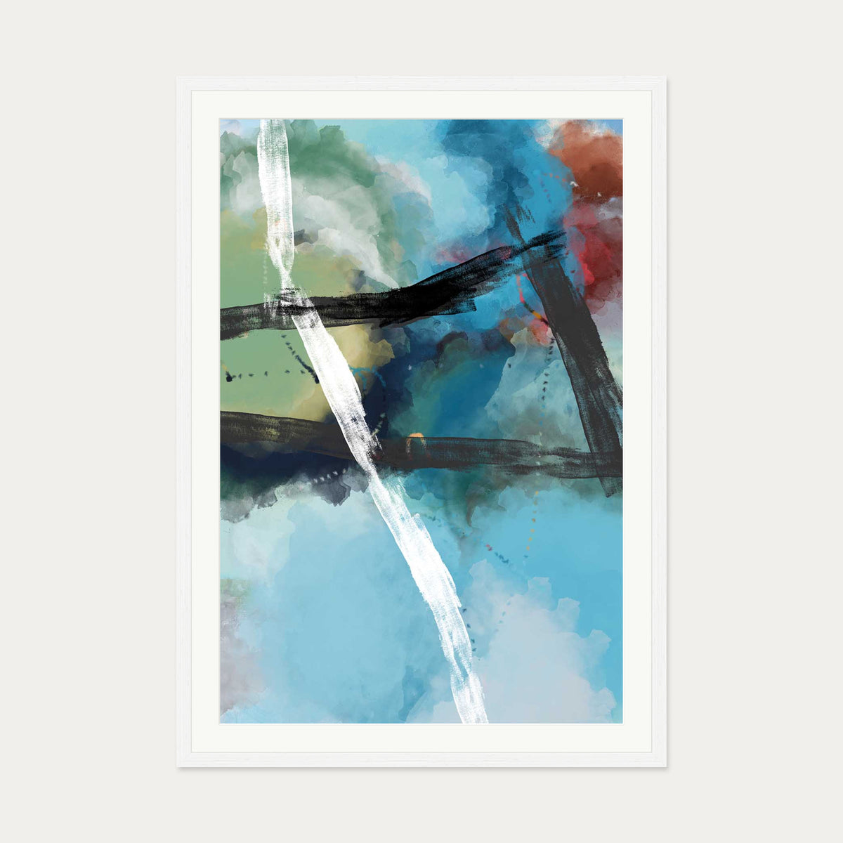 New Contemporary Art Print — 70 x 100 cm — White Frame