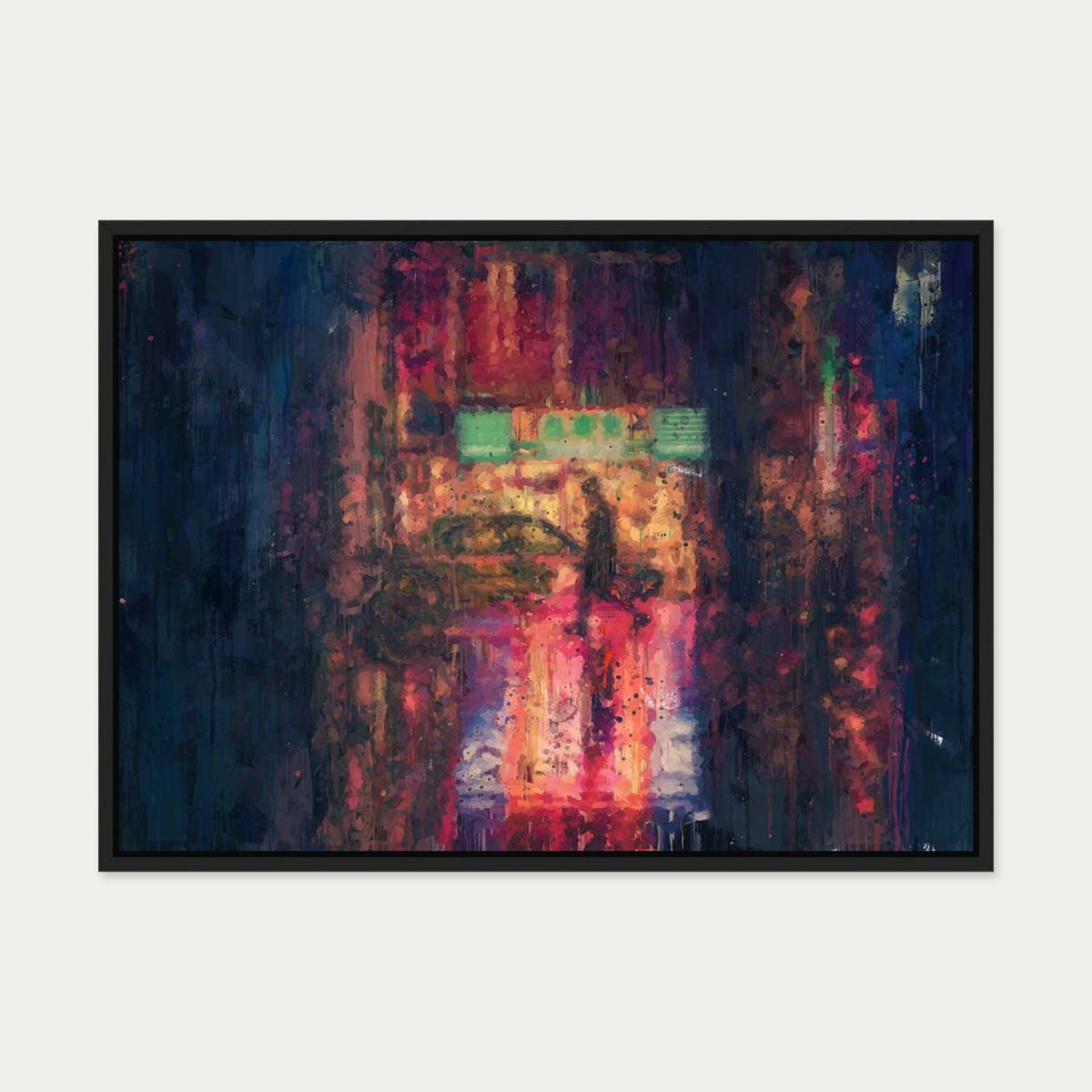New York Alley Painting Canvas Art — 50 x 70 cm — Black Frame