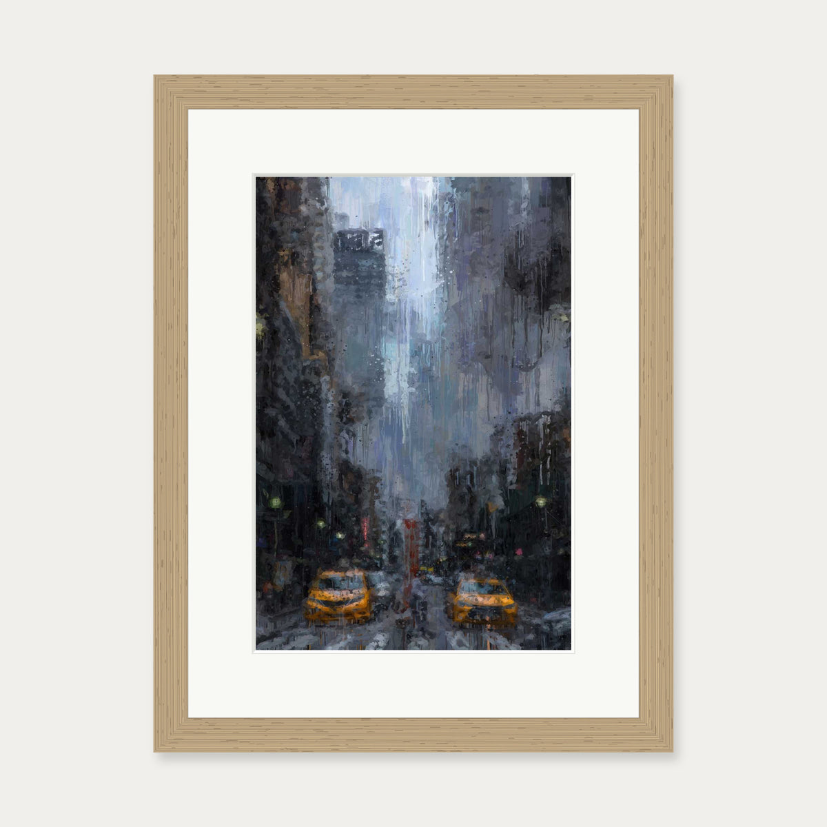 New York City Impressionist Art Print — 30 x 40 cm — Oak Frame
