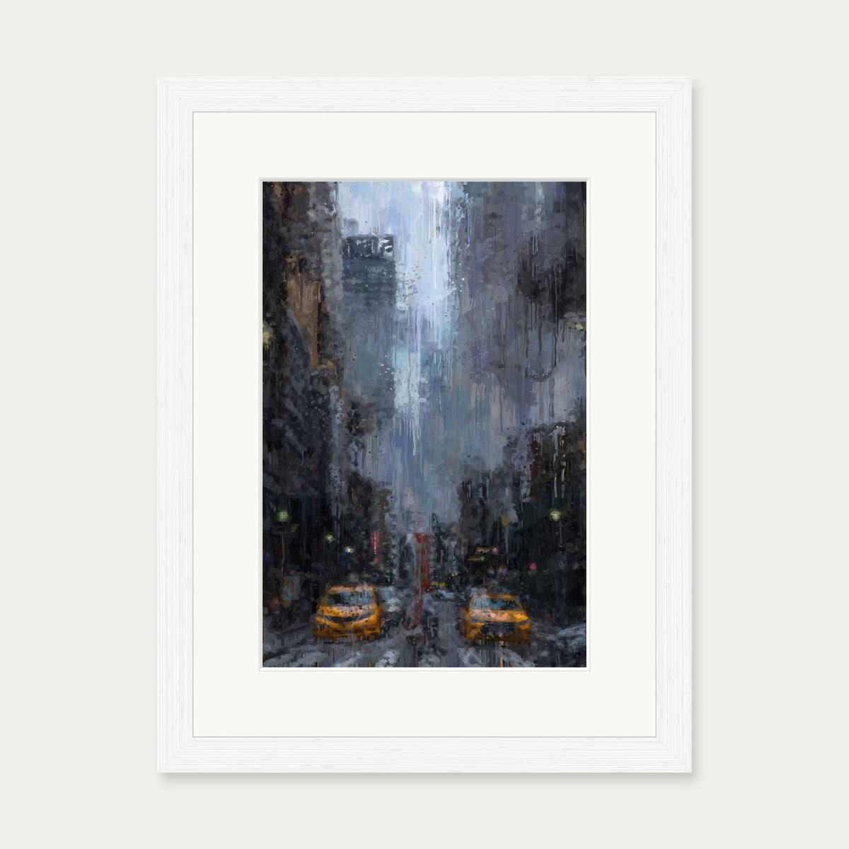 New York City Impressionist Art Print — 30 x 40 cm — White Frame