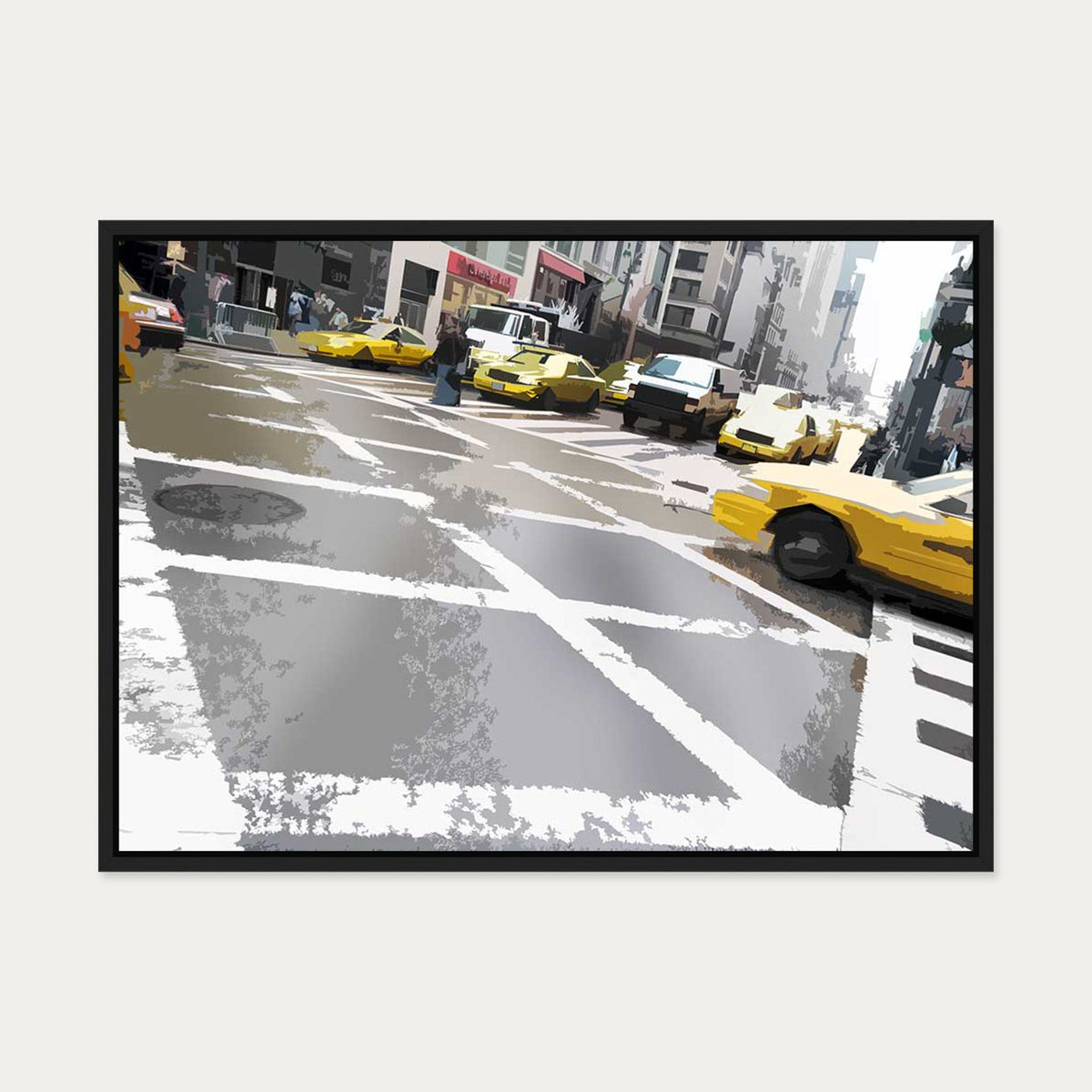 New York Crossroads Canvas Art — 50 x 70 cm — Black Frame