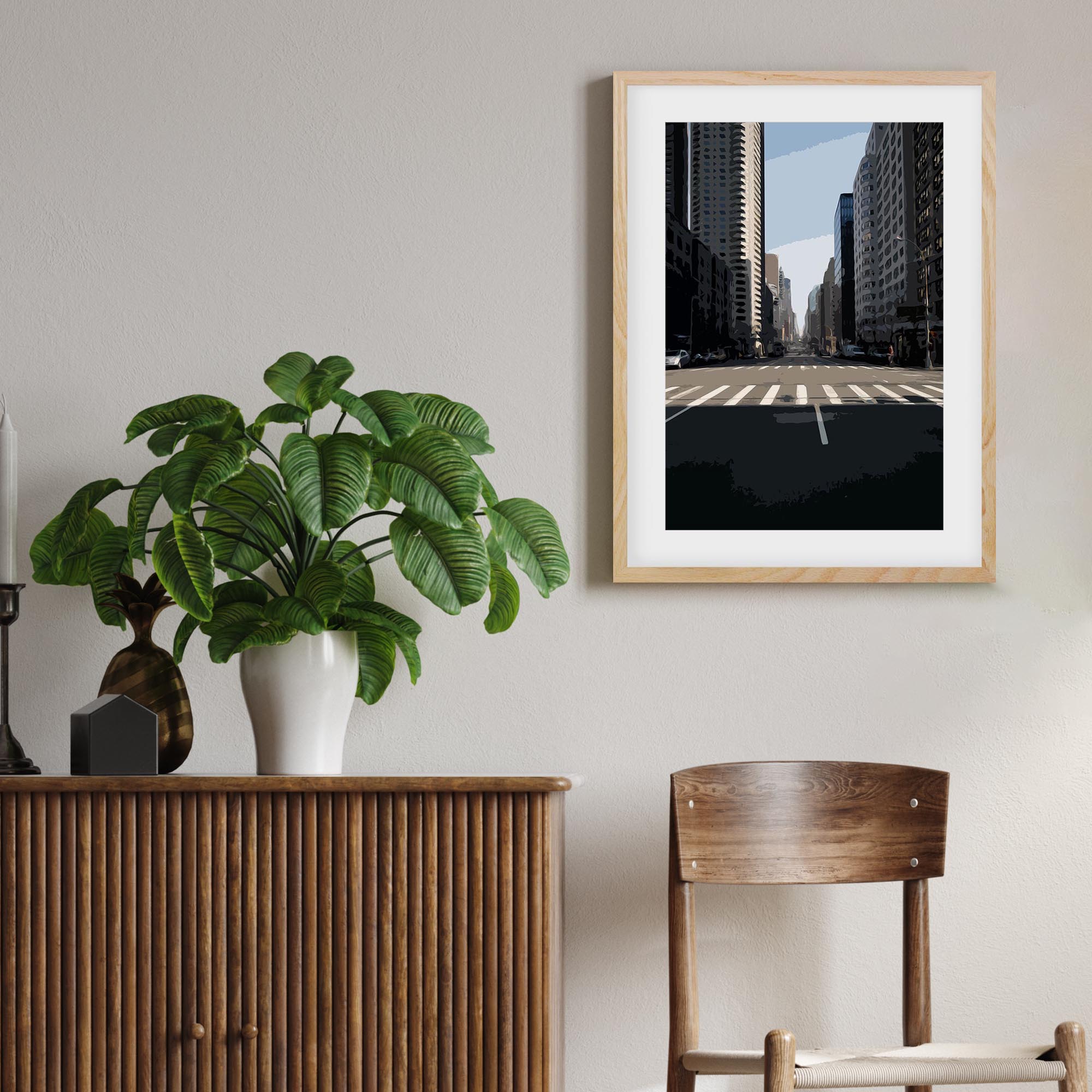 Brushed New York Framed Art