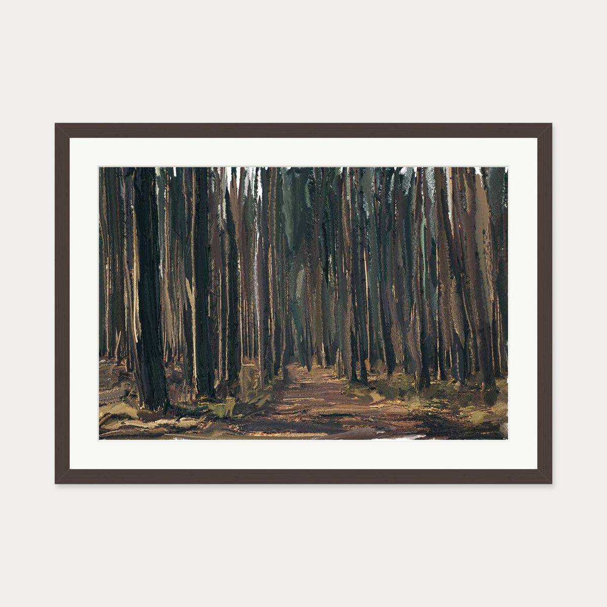 Norwegian Landscape Art Print — 50 x 70 cm — Brown Frame