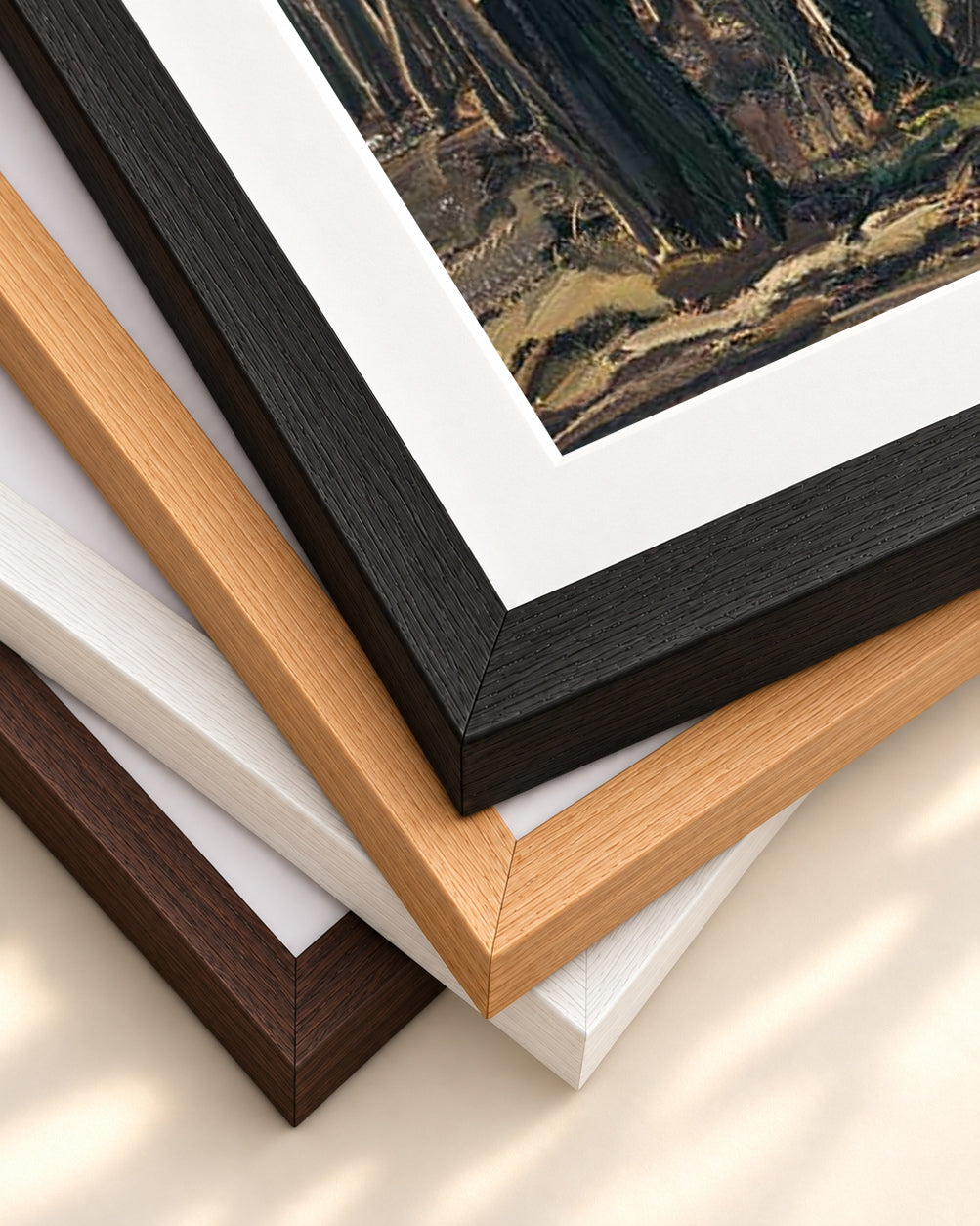 Norwegian Landscape Art Print — framed print corner with 5 cm mount and bevel