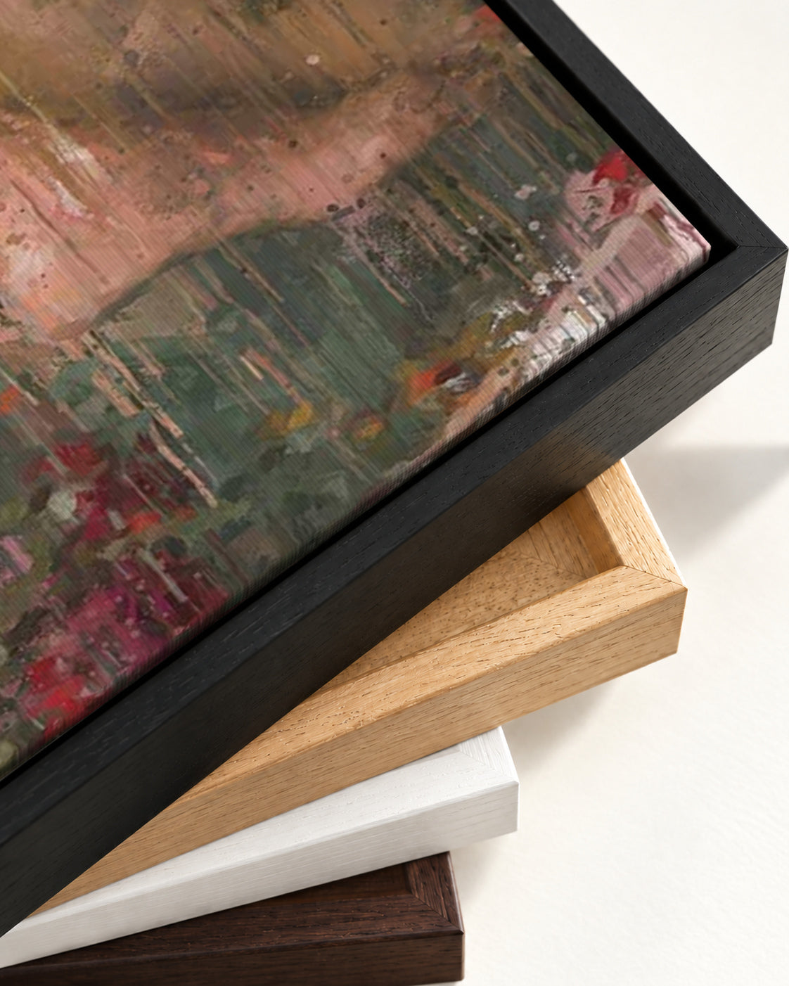 Nude Fine Art Impressionist Painting Canvas Art — framed canvas corner and wrapped canvas detail