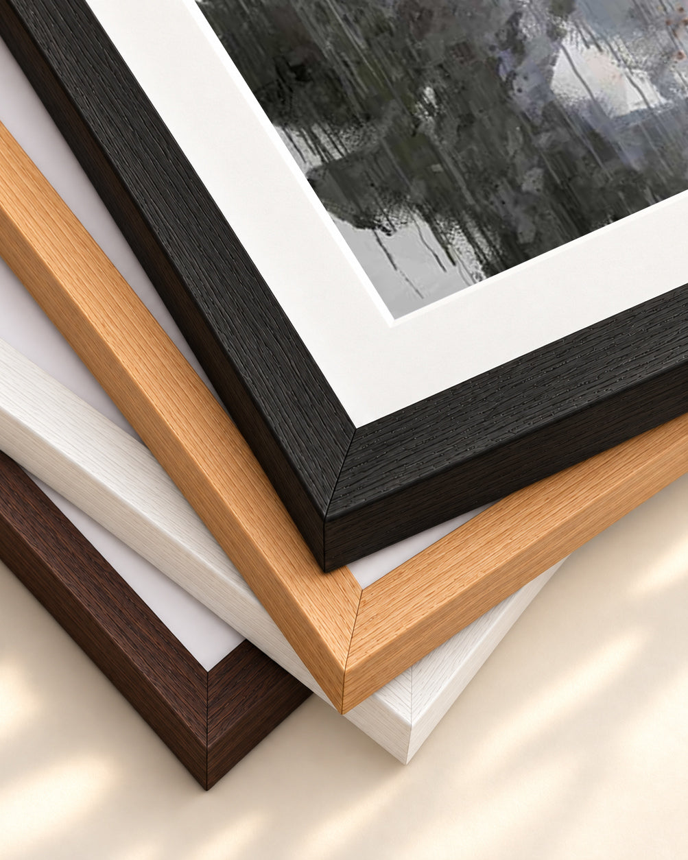 Nude Impressionist Painting Art Print — framed print corner with 5 cm mount and bevel