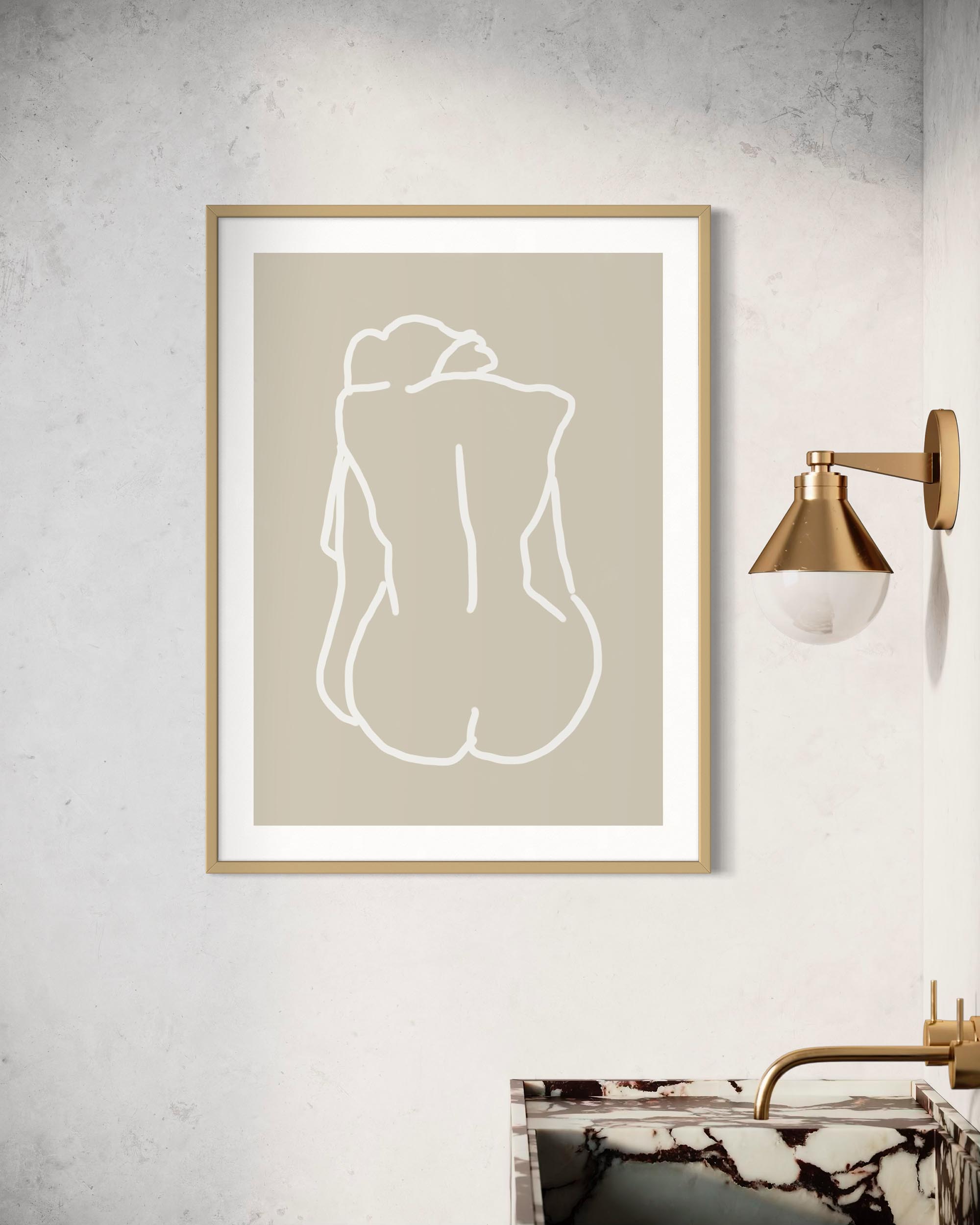 Nude Back Hand-Drawn Art Print