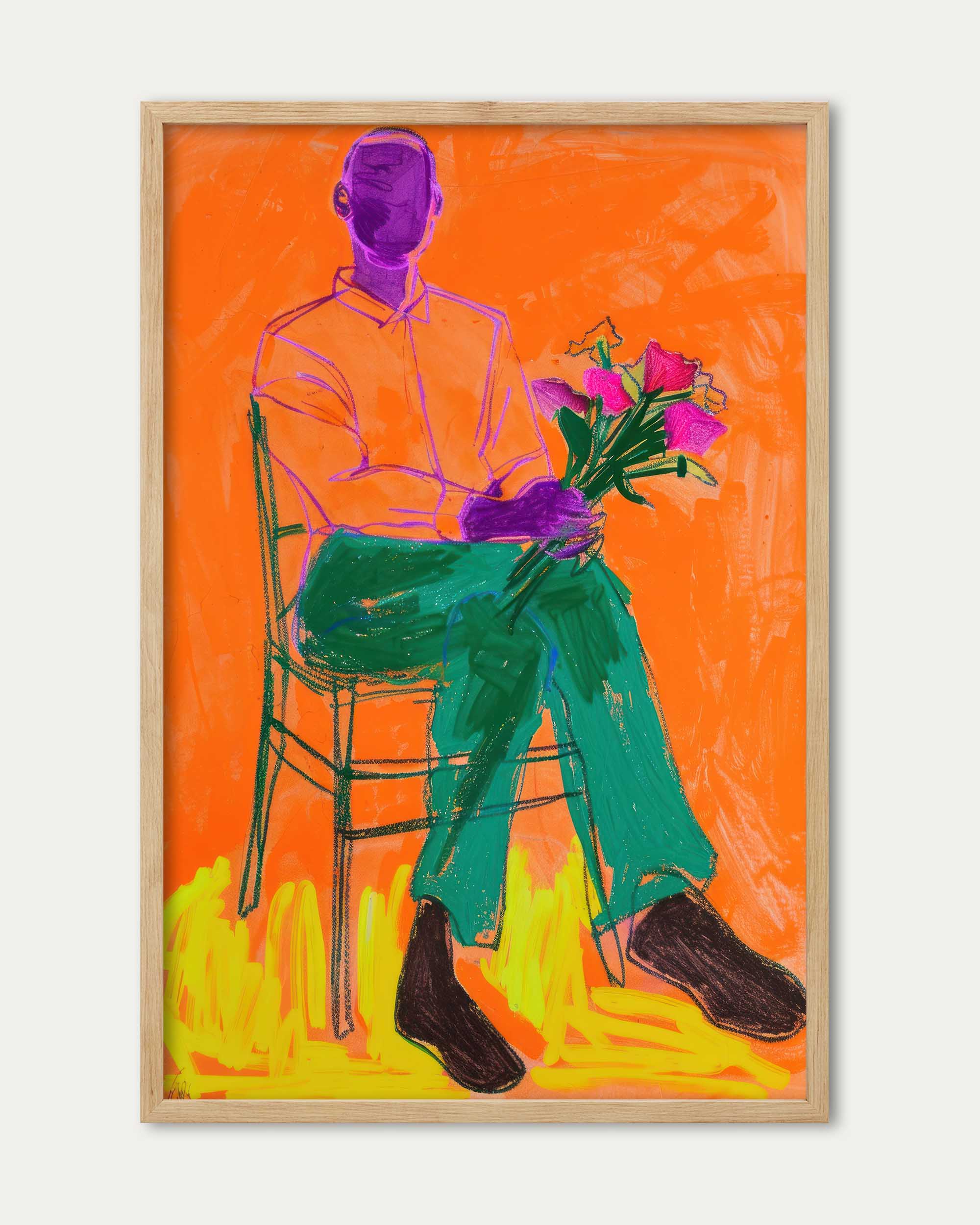 Holding Flowers Figure Study Wall Art