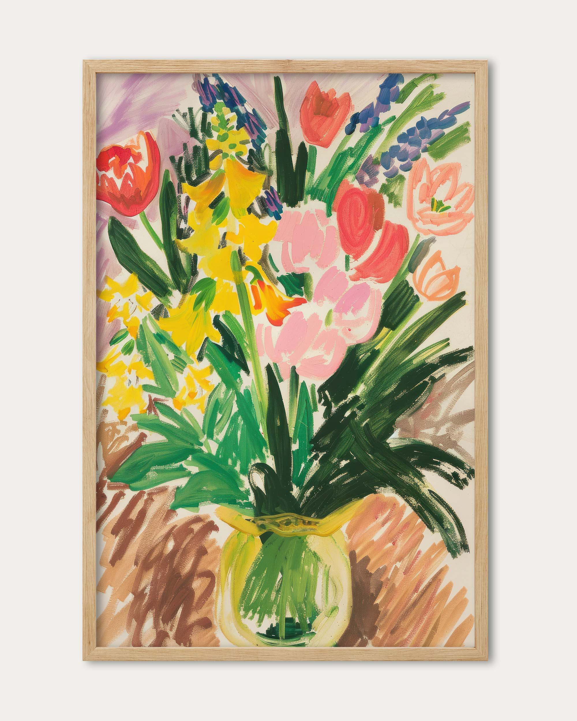 Colourful Flowers Sketch Wall Art